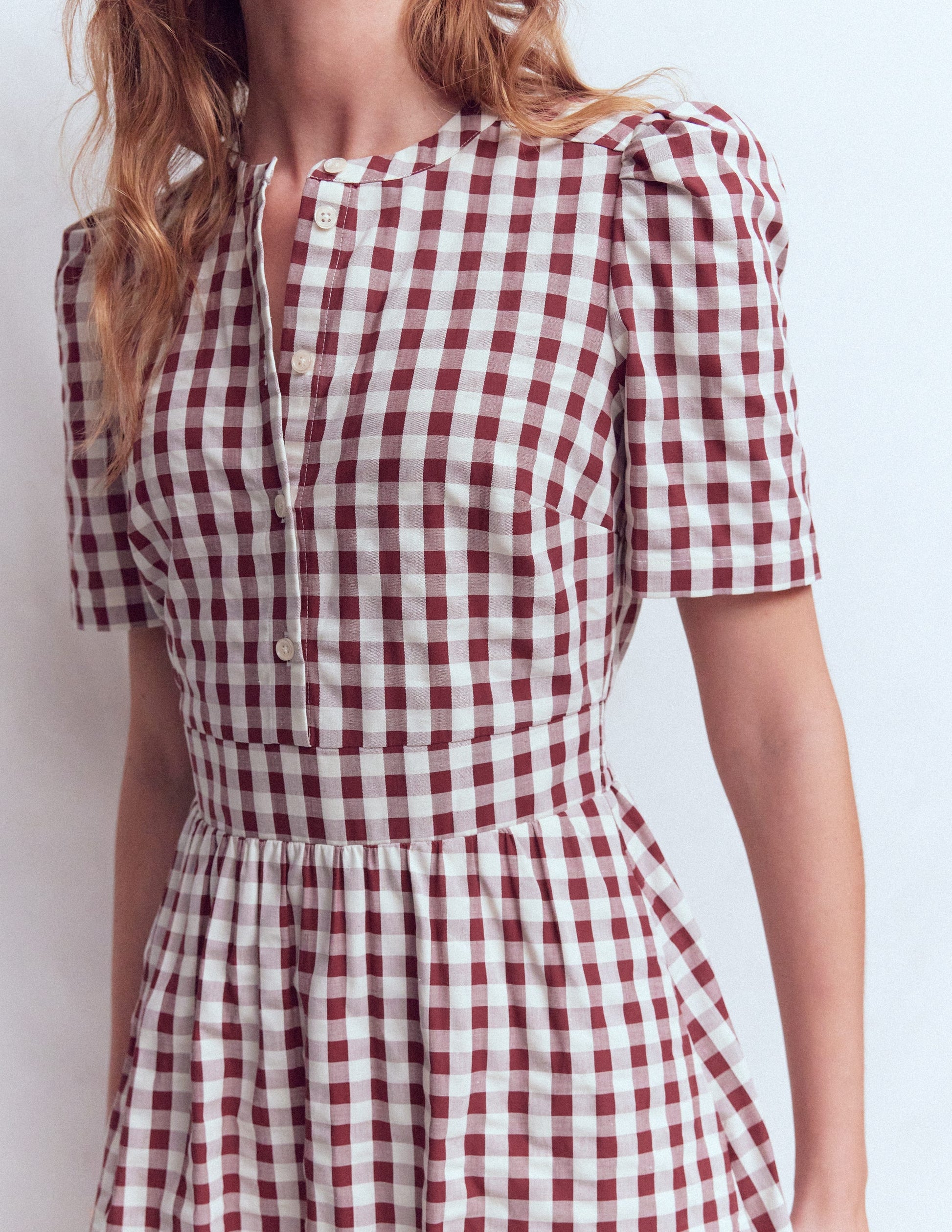 Ivy Cotton Midi Dress-Gingham-2