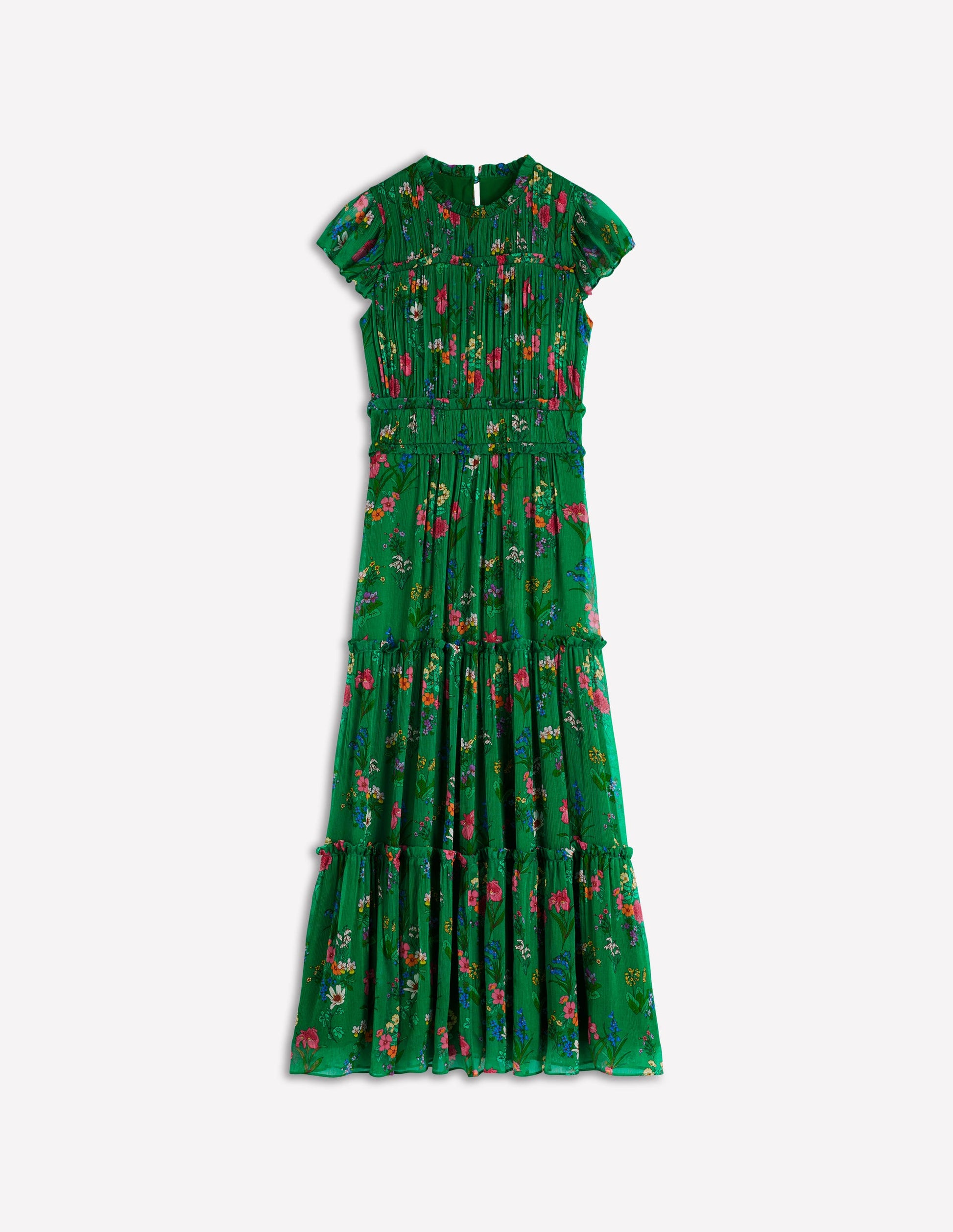 Sleeveless Ruffle Dress-Bear Grass, Delicate Blossom