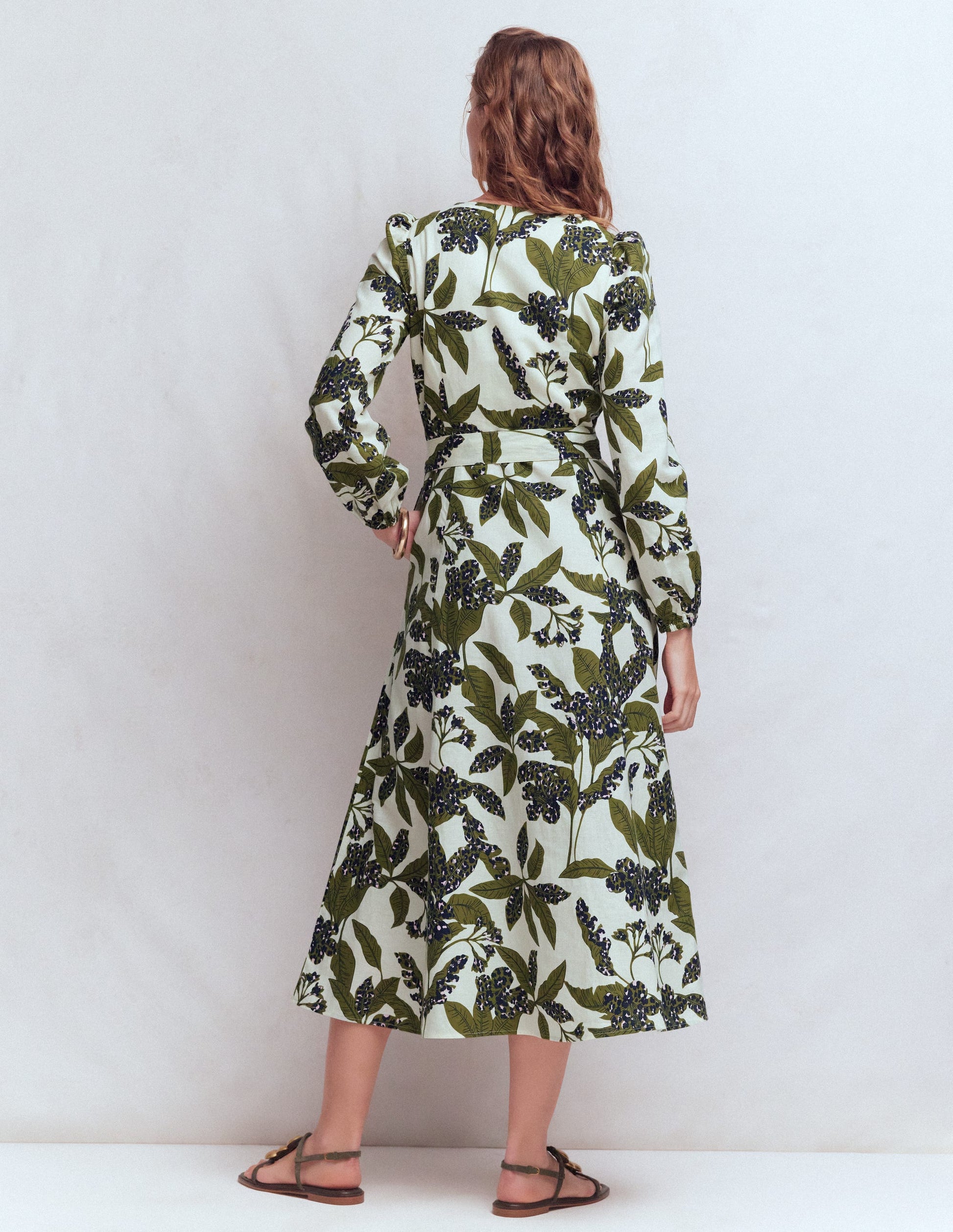Boden Women's Florence Linen Blend Dress in Green | Size 6 Boden Women's Florence Linen Blend Dress in Green | Size 6