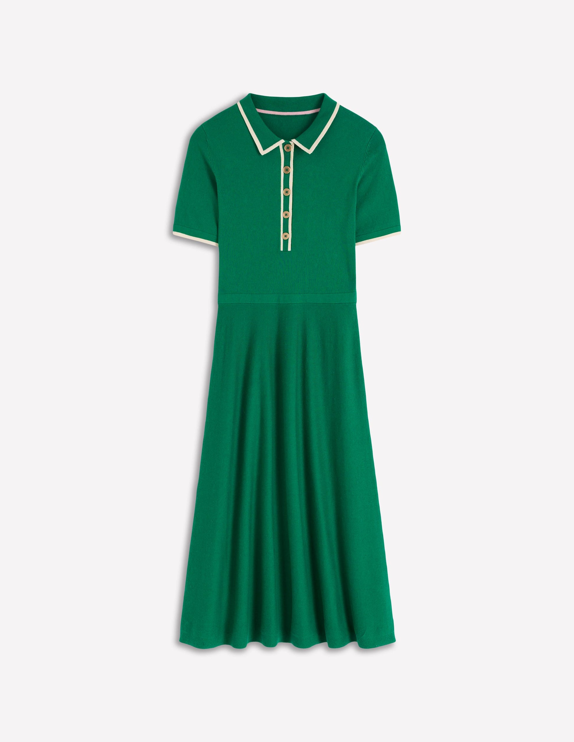 Boden Women's Collared Knitted Midi Dress in Green | Size 6 Boden Women's Collared Knitted Midi Dress in Green | Size 6