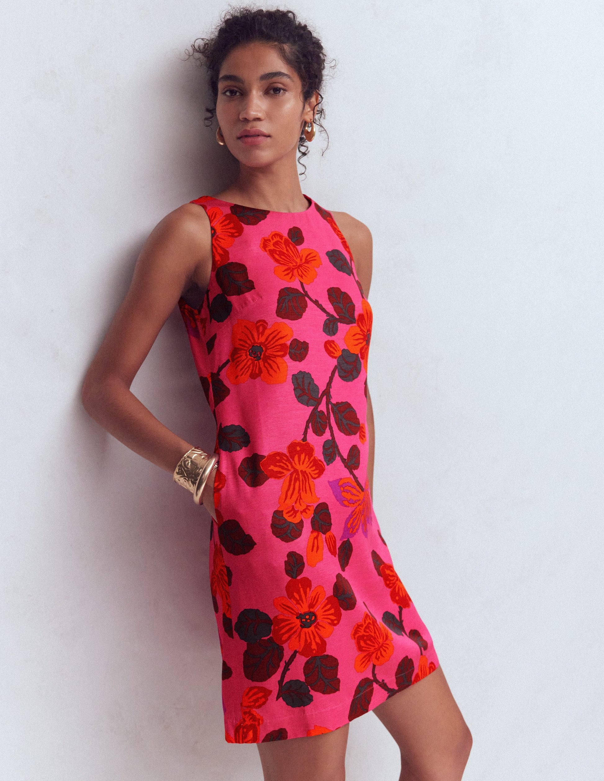 classic shift dresses Classic Shift Dress-Pink, Elaborate Blossom