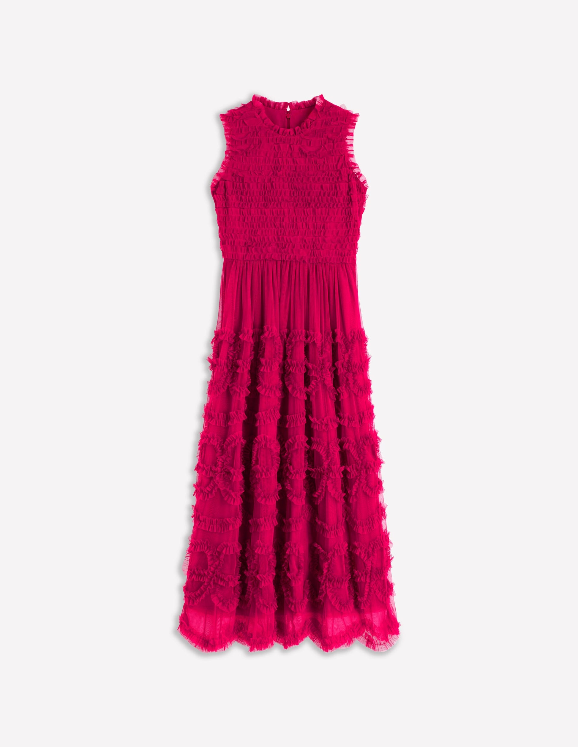 Tulle Bow Party Dress-Vibrant Pink-7