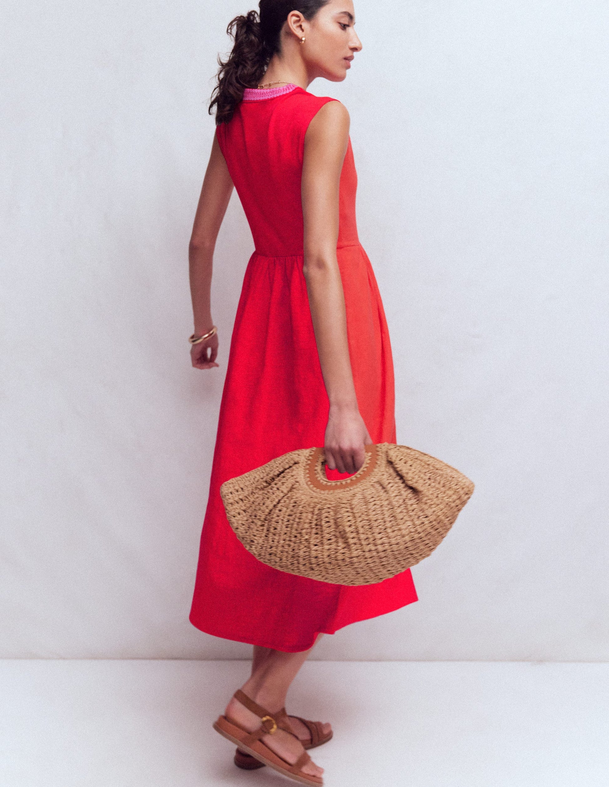 Boden Women's May Jersey Midi Dress in Red | Size 20/22 Boden Women's May Jersey Midi Dress in Red | Size 20/22