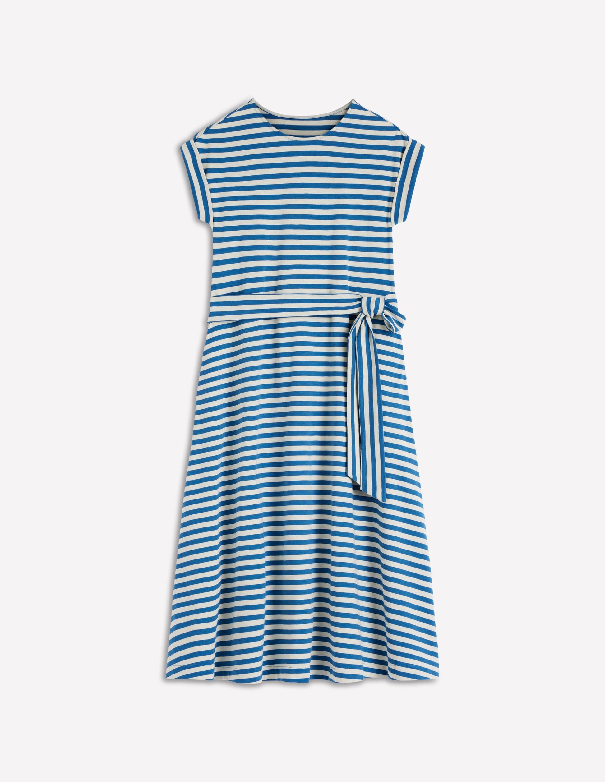 Eve Jersey Midi Dress-Blue and Ivory Stripe-7