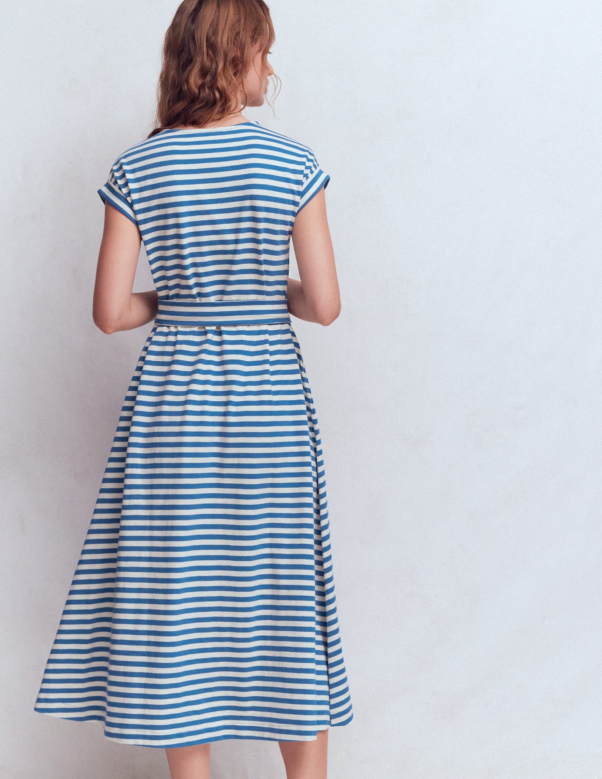 Boden Women's Eve Jersey Midi Dress in Blue | Size 10 Boden Women's Eve Jersey Midi Dress in Blue | Size 10