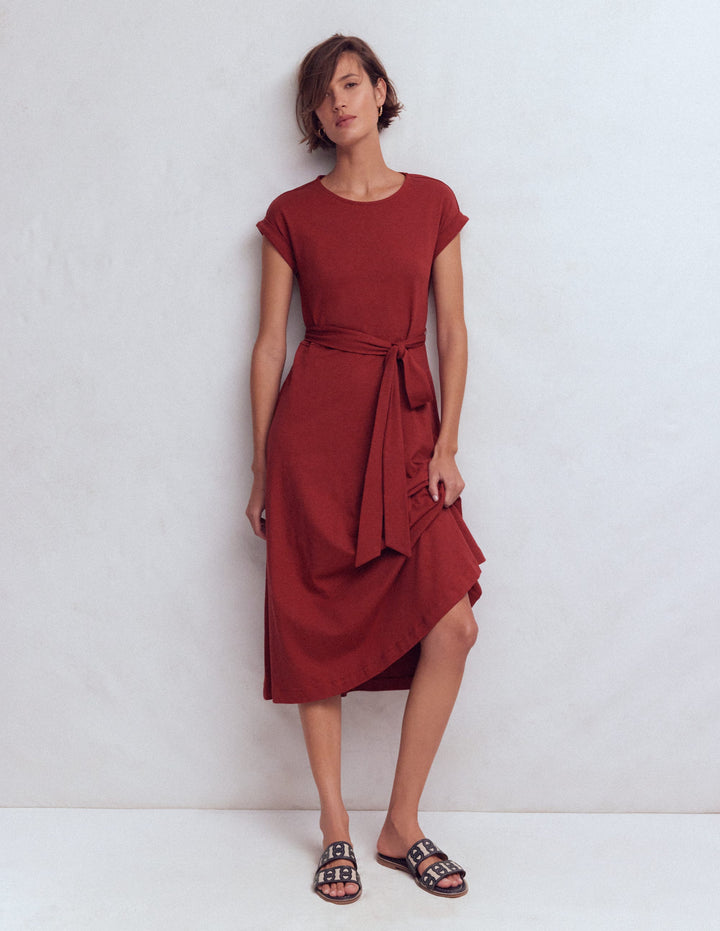 Eve Jersey Midi Dress-Rich Chestnut