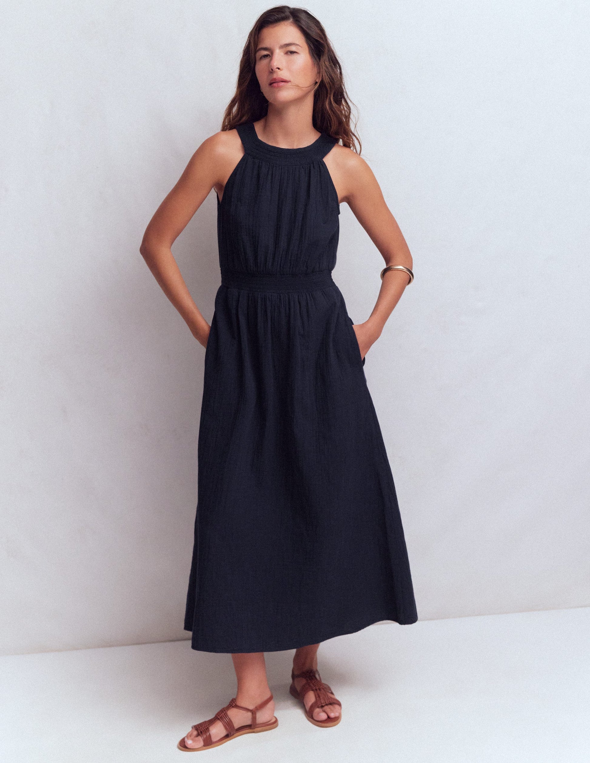 Boden Women's Daphne Double Cloth Dress in Blue | Size 14 Boden Women's Daphne Double Cloth Dress in Blue | Size 14
