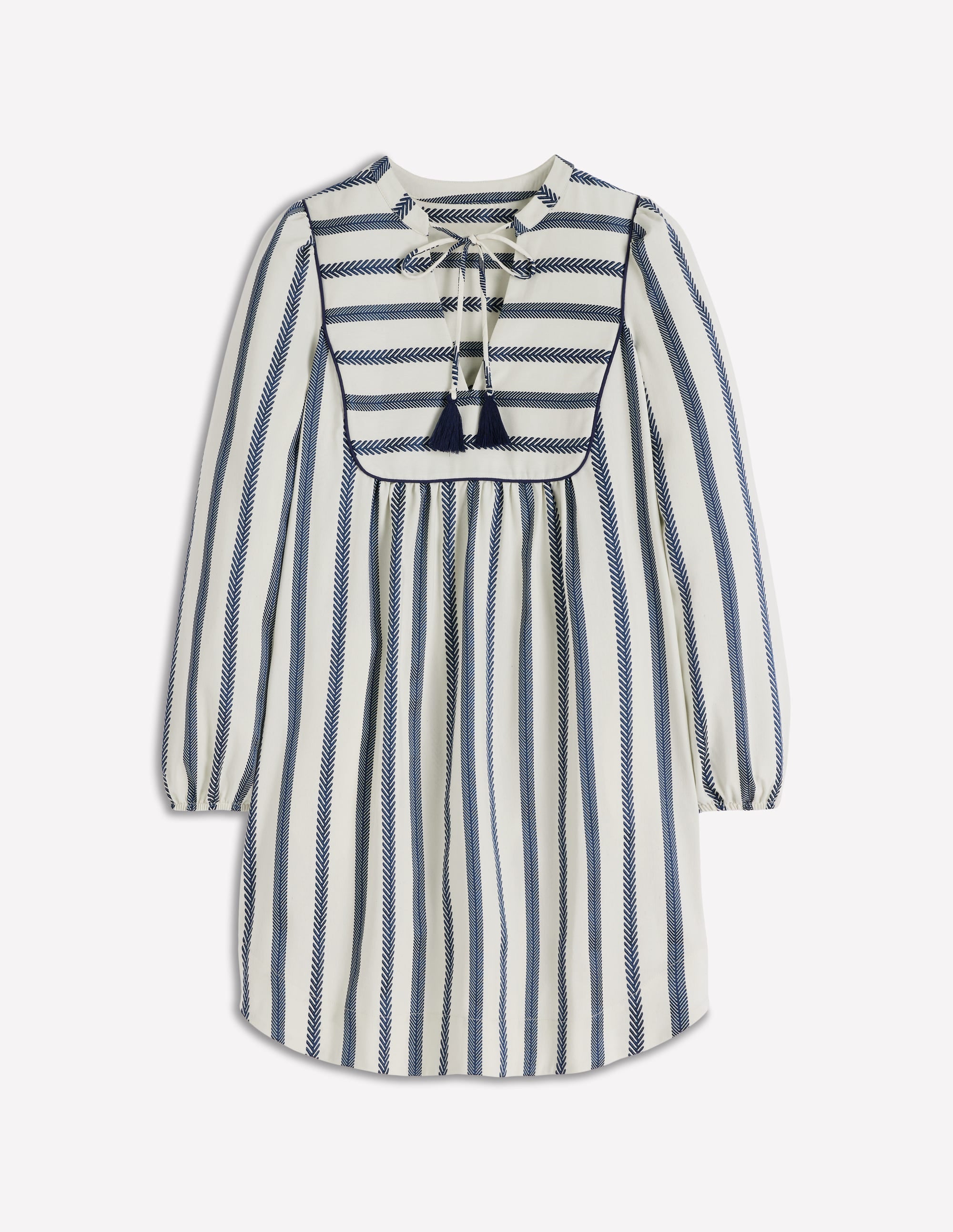 Pia Cotton Yoke Dress-Blue Stripe - Image 7
