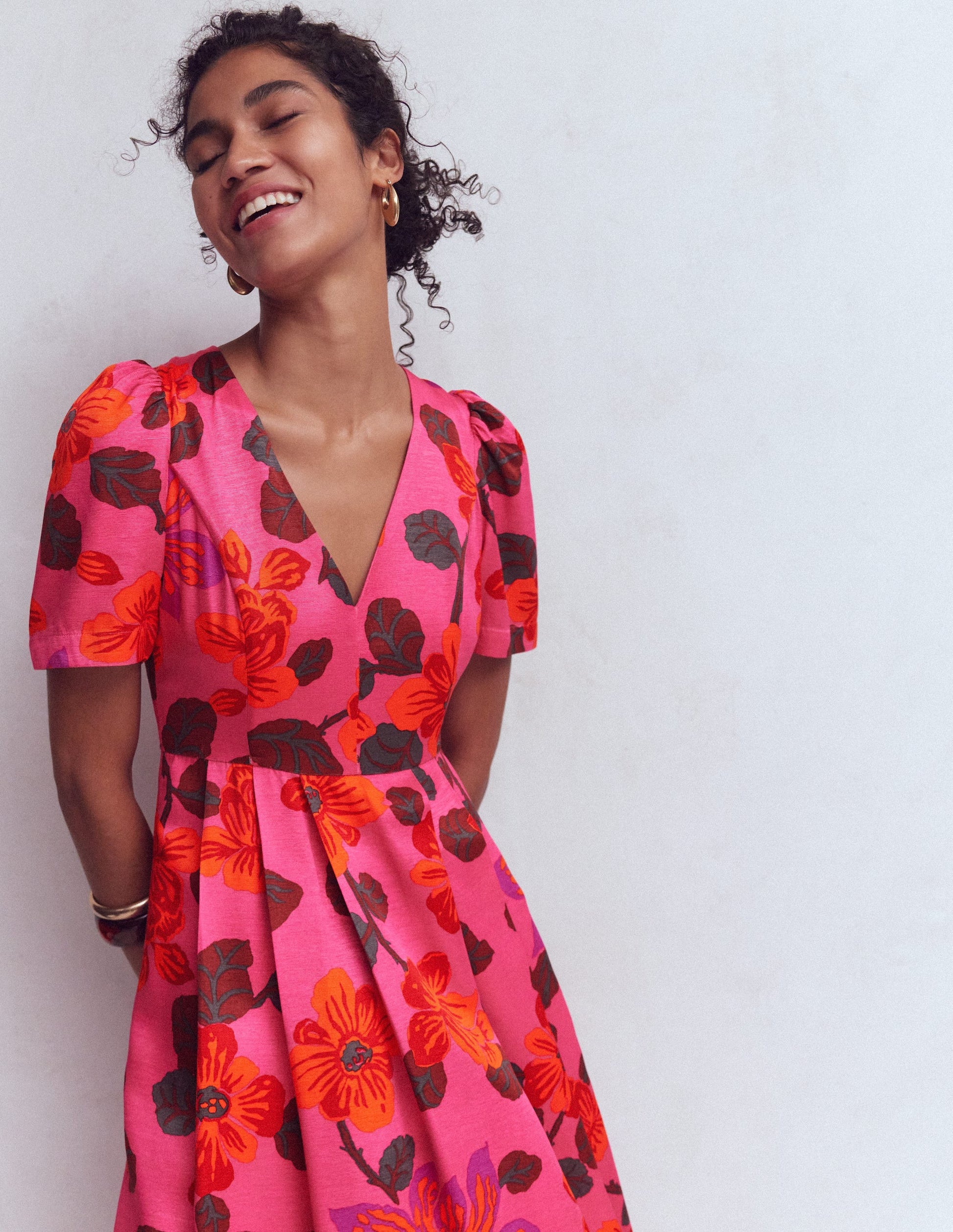 boden pleated dress Boden Women's Pleat V-neck Dress