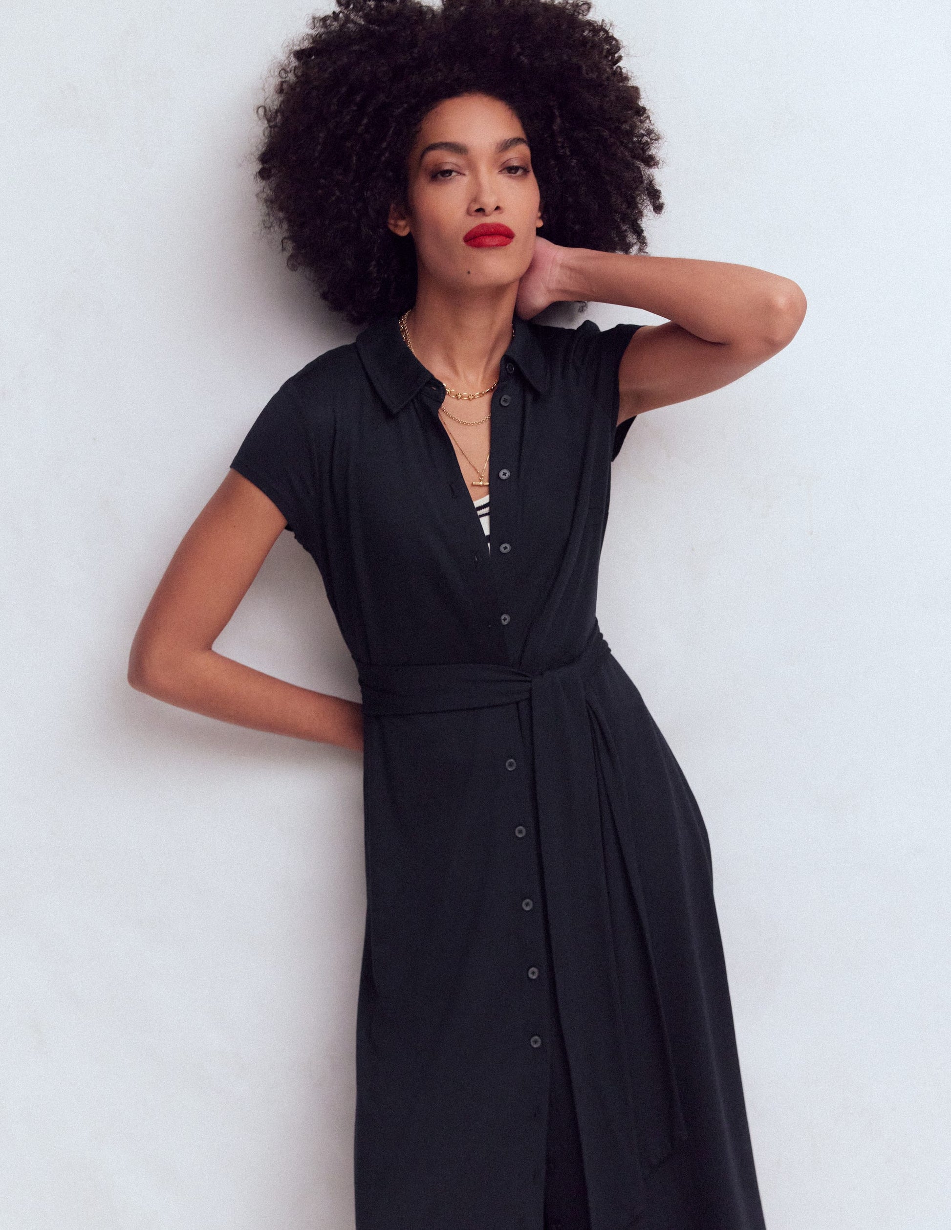 Marcia Jersey Shirt Dress-Navy | Boden USA Marcia Jersey Shirt Dress-Navy | Boden USA