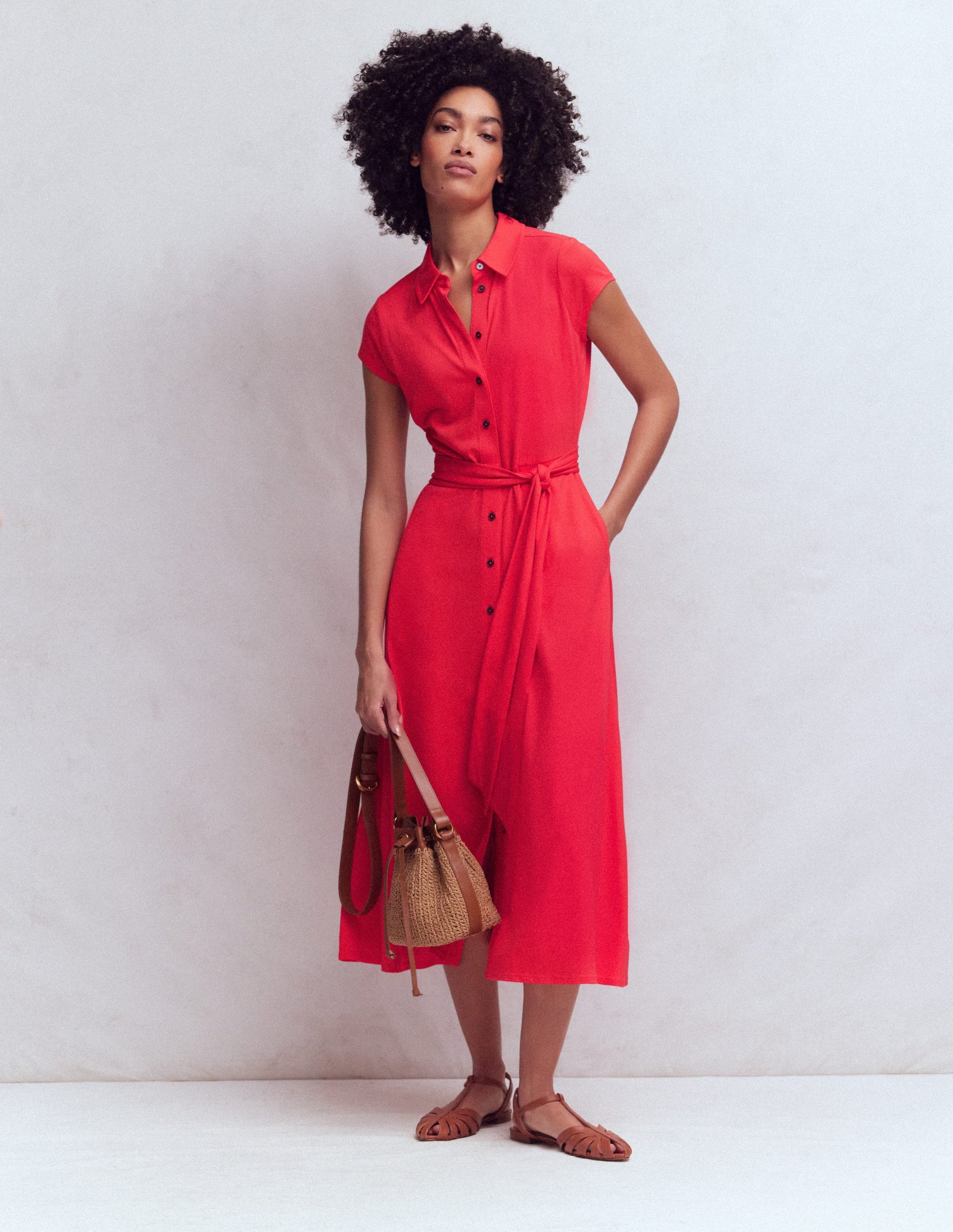 Marcia Jersey Dress-Poppy Red-5