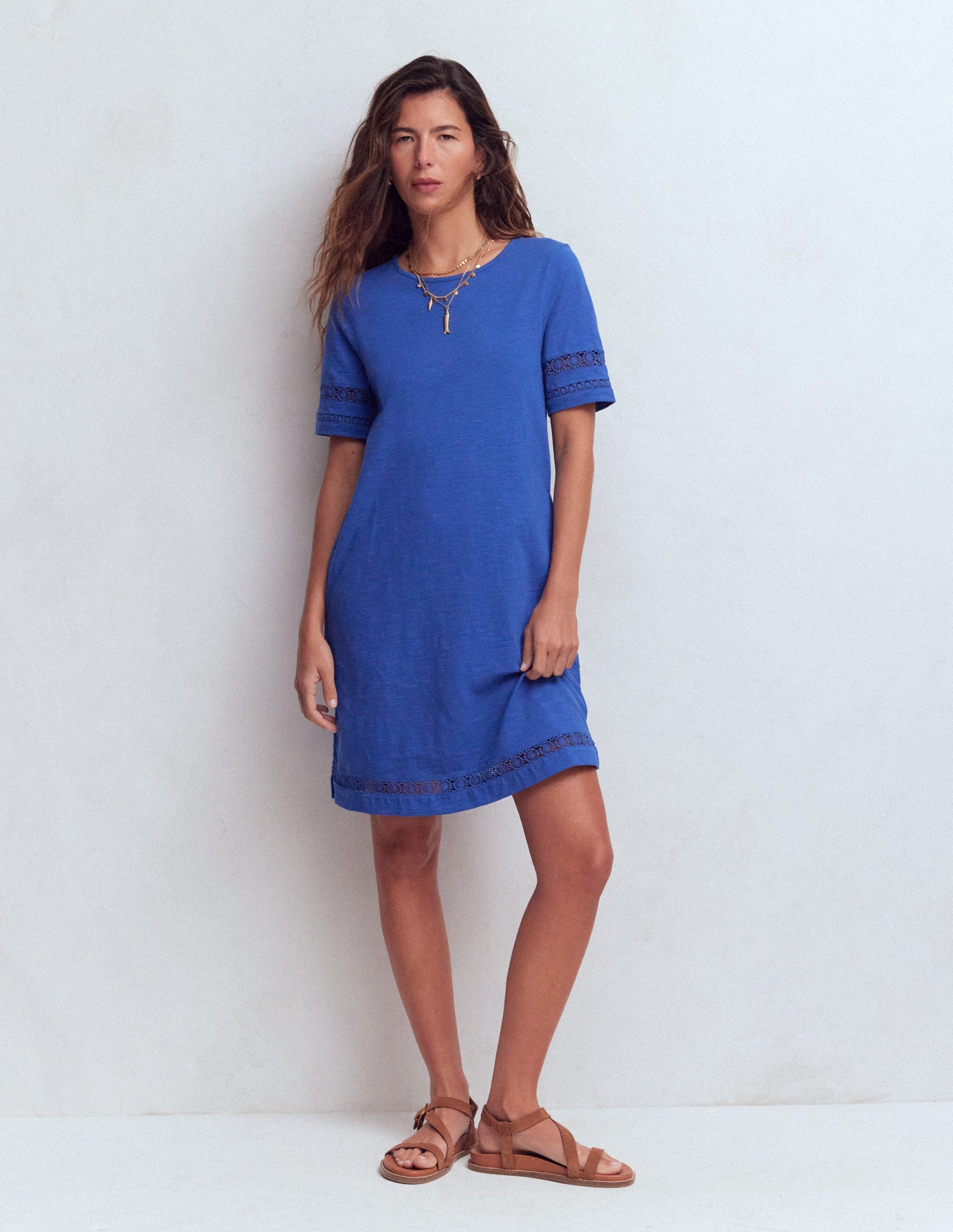 Boden Women's Hattie Jersey T-shirt Dress in Blue | Size 4 Boden Women's Hattie Jersey T-shirt Dress in Blue | Size 4