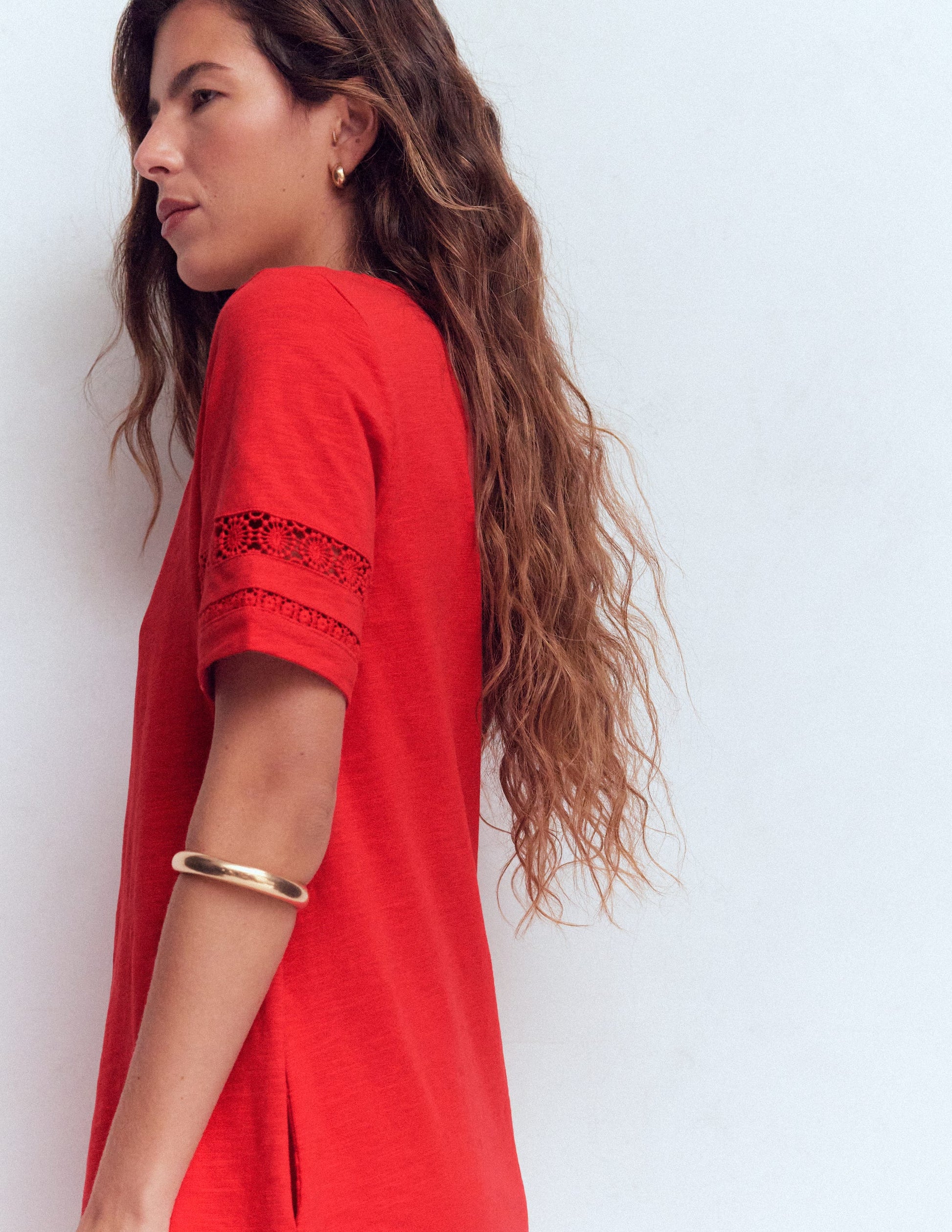 Boden Women's Hattie Jersey T-shirt Dress in Red | Size 4 Boden Women's Hattie Jersey T-shirt Dress in Red | Size 4