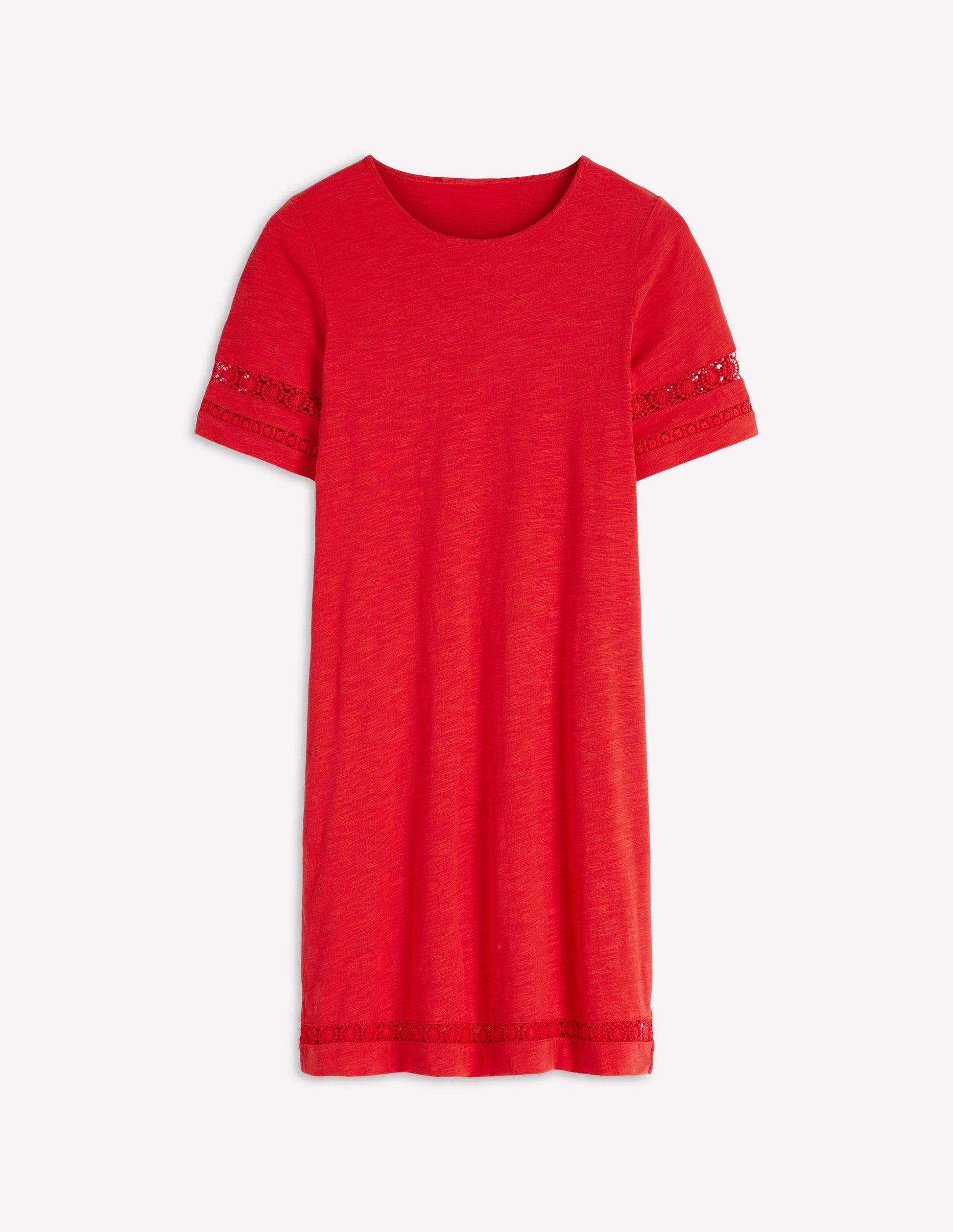 Hattie Jersey T-shirt Dress-Red Coral-5
