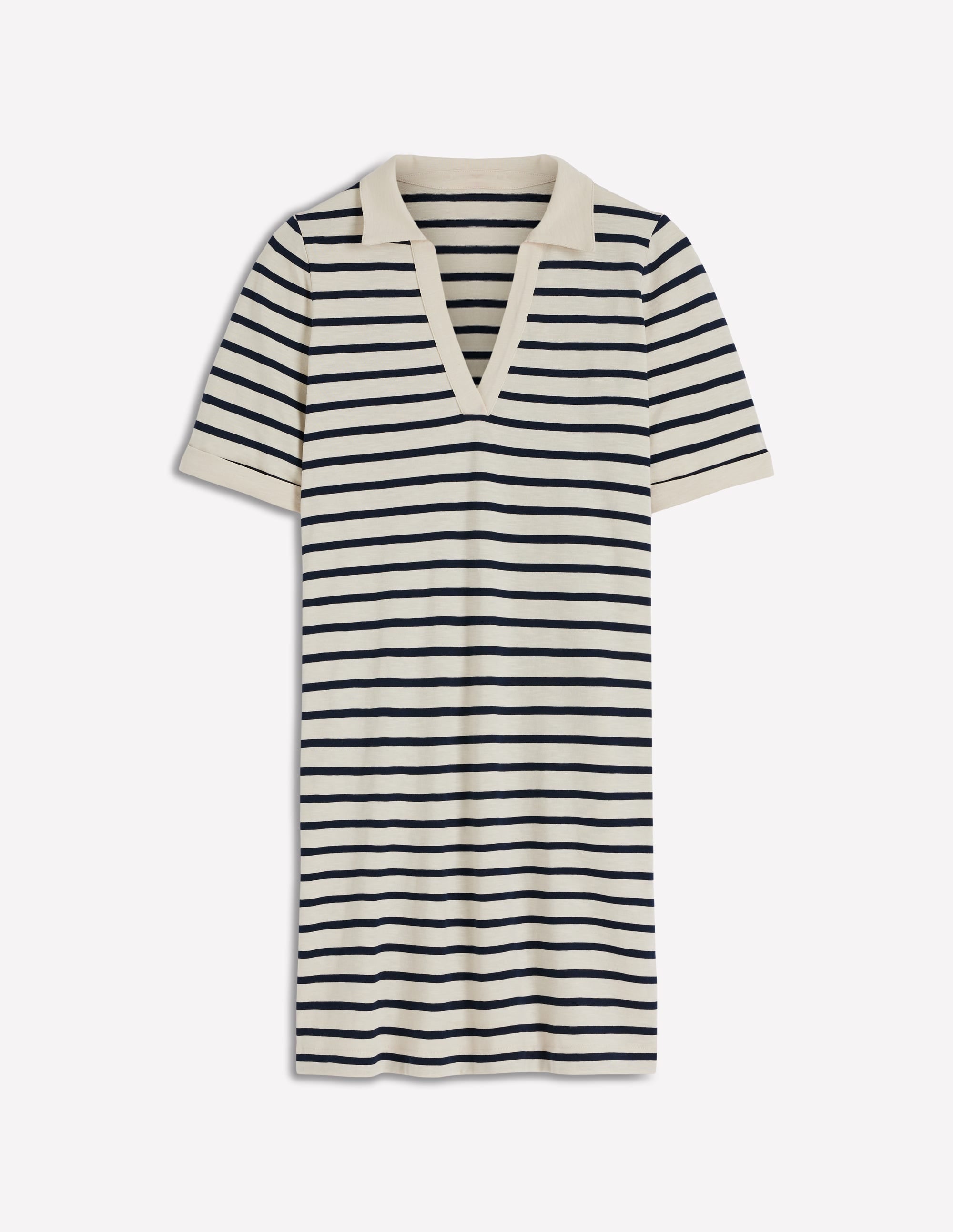 Tilda Jersey T-shirt Dress-Navy and Ivory Stripe - Image 7