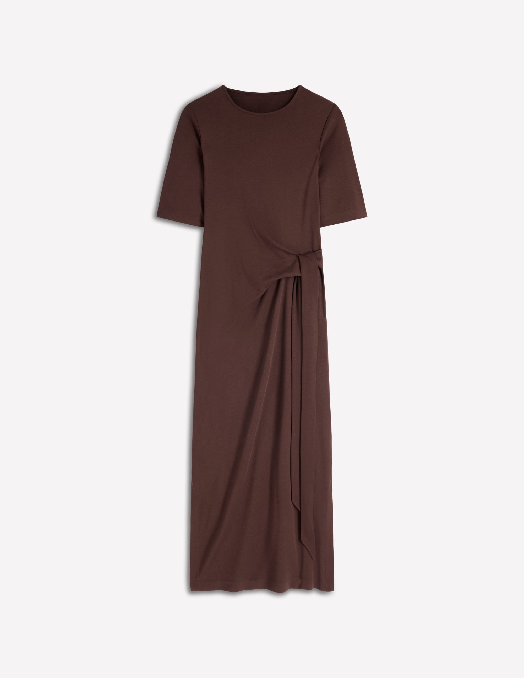 Zinnia Tie Ponte Midi Dress-Espresso | Boden USA