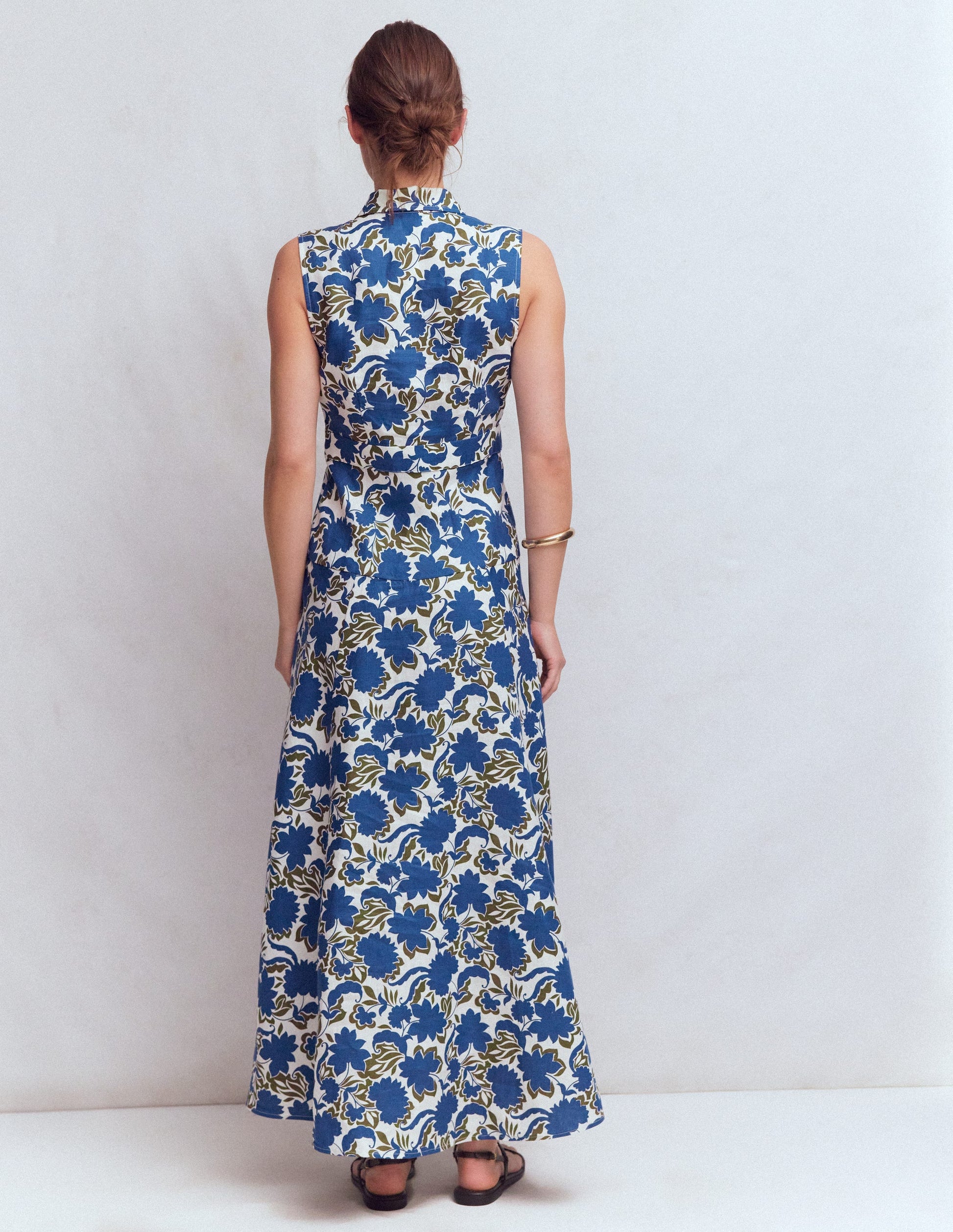 knee length dresses for ladies Willa Linen Drop Waist Midi Dress – No. 14 main image 0