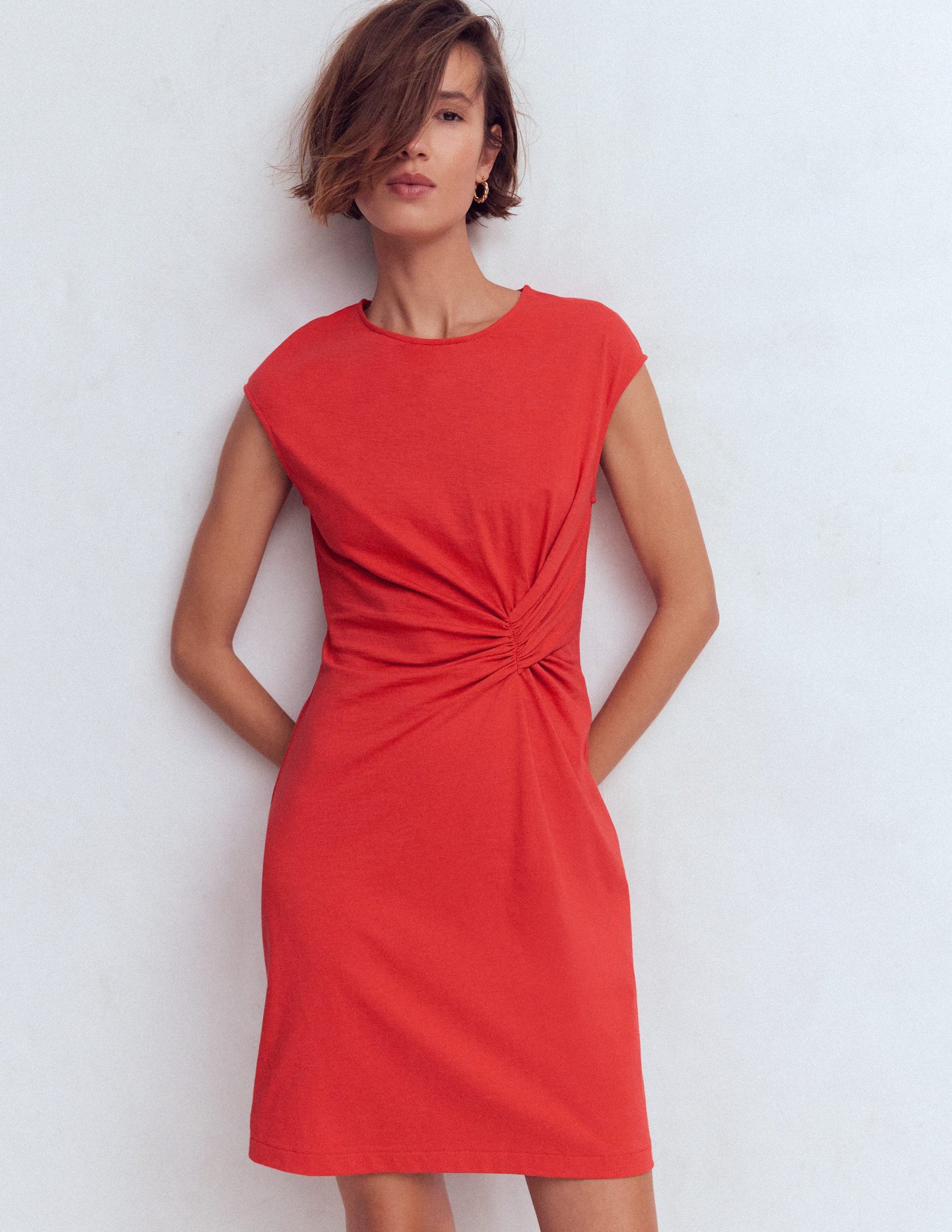 Delilah Twist Short Dress-Red Coral | Boden USA Delilah Twist Short Dress-Red Coral | Boden USA