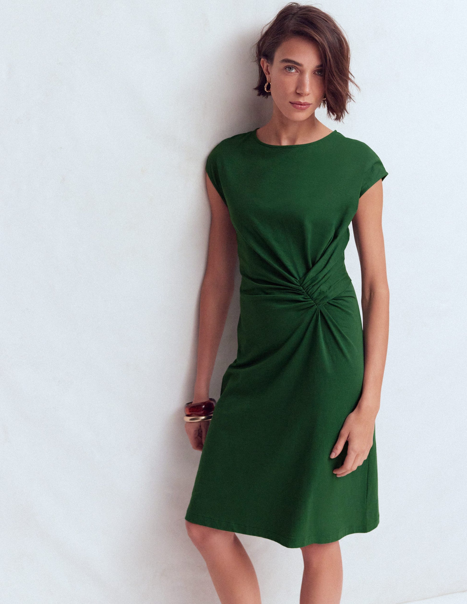 Delilah Twist Short Dress-Hunter Green | Boden USA Delilah Twist Short Dress-Hunter Green | Boden USA