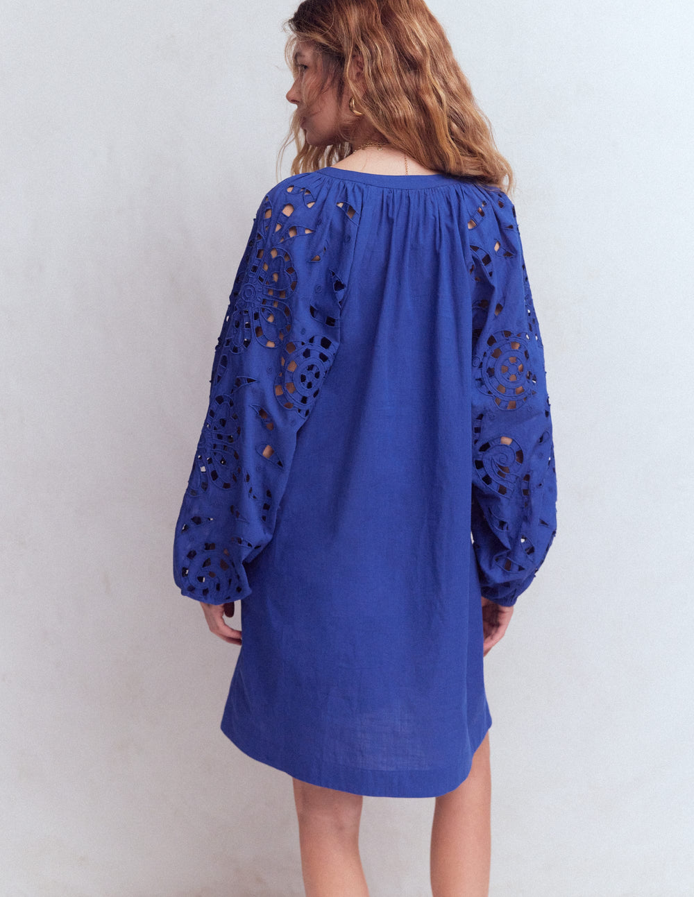Wsum 1000 Embroidered Sleeve Kaftan - Blue Embroidery | Boden USA