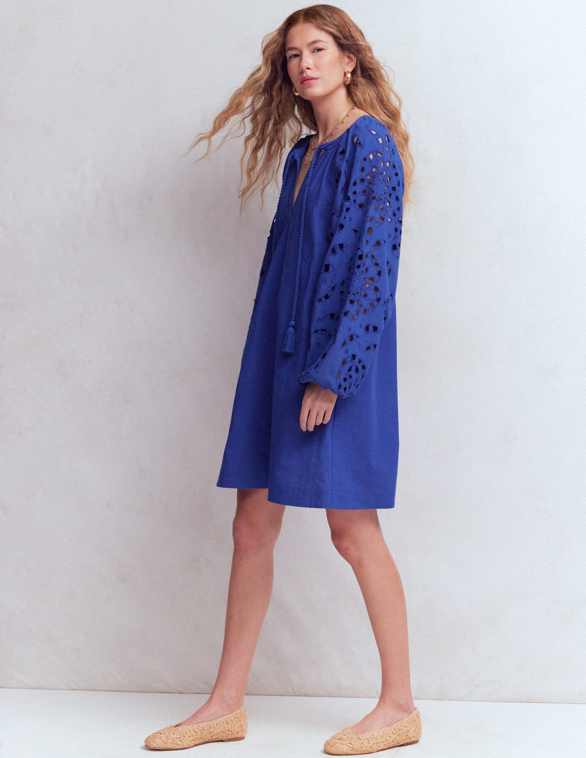 white turtleneck dress long sleeve Lovey Dress main image 0