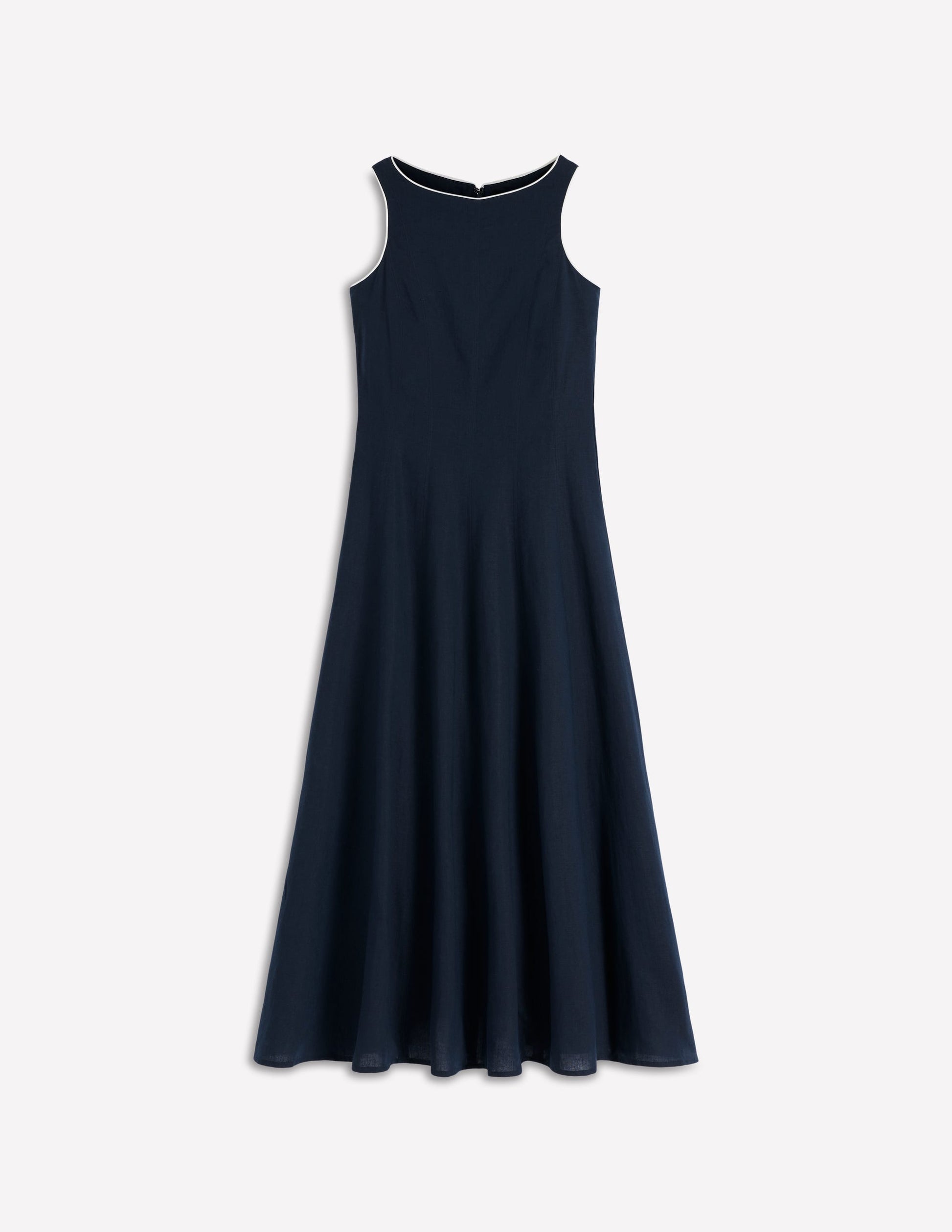 Boden Women's Annet Linen Blend Midi Dress in Blue | Size 0 Boden Women's Annet Linen Blend Midi Dress in Blue | Size 0
