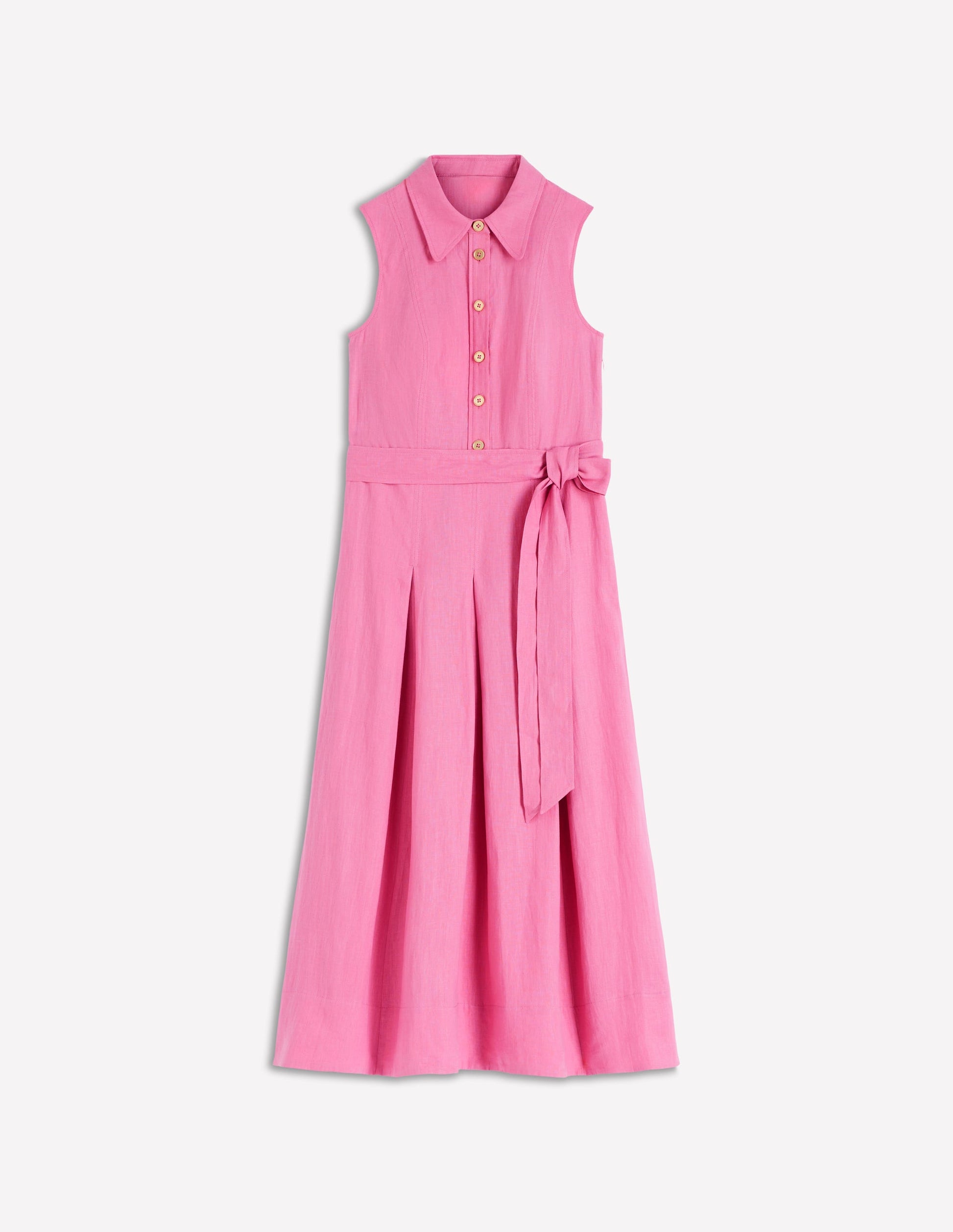 Boden Women's Belinda Linen Shirt Dress in Pink | Size 6 Boden Women's Belinda Linen Shirt Dress in Pink | Size 6