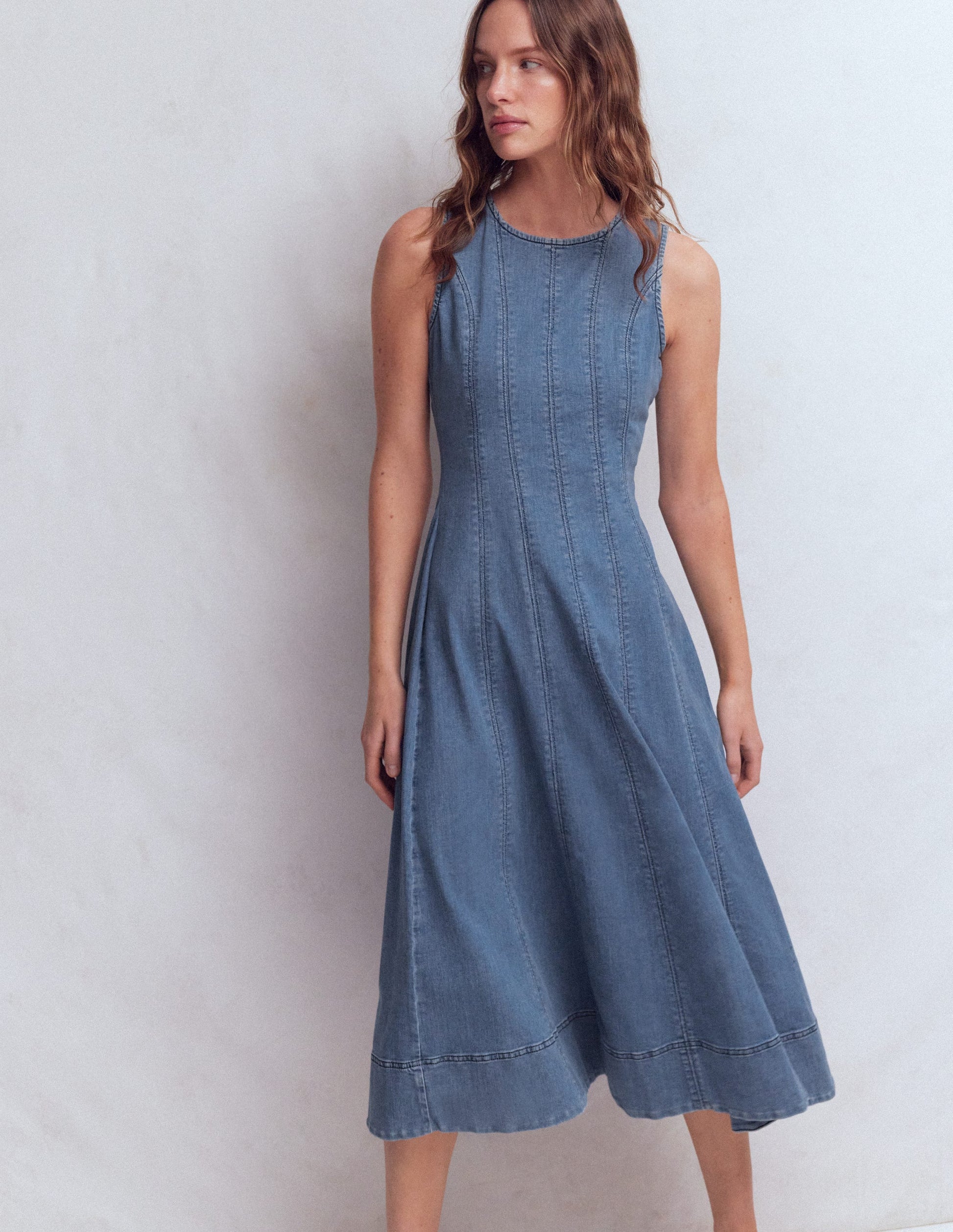 Annet Denim Midi Dress-Mid Vintage-4
