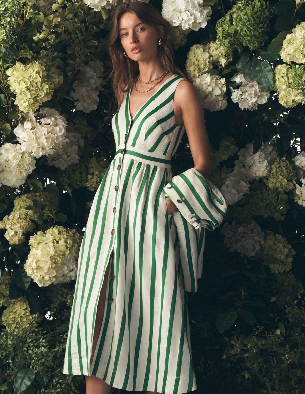 boden linen dress Catherine Button - Ivory and Green Satin Stripe 90s basketball outfits | Sweetheart Homcoming Dress including on the matching Color:M-Emerald