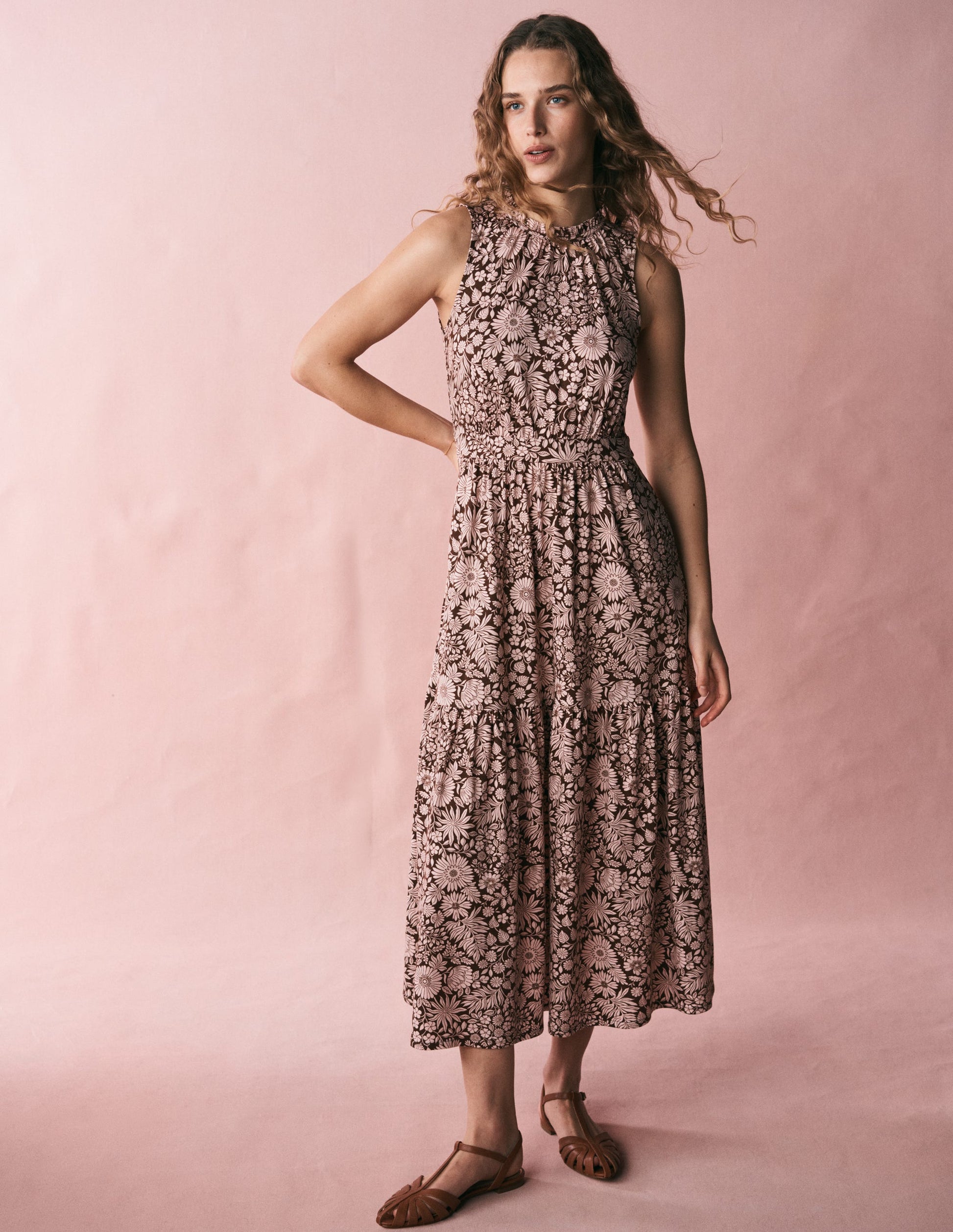 Boden Women's Camalie Jersey Maxi Dress in Brown | Size 10 Boden Women's Camalie Jersey Maxi Dress in Brown | Size 10