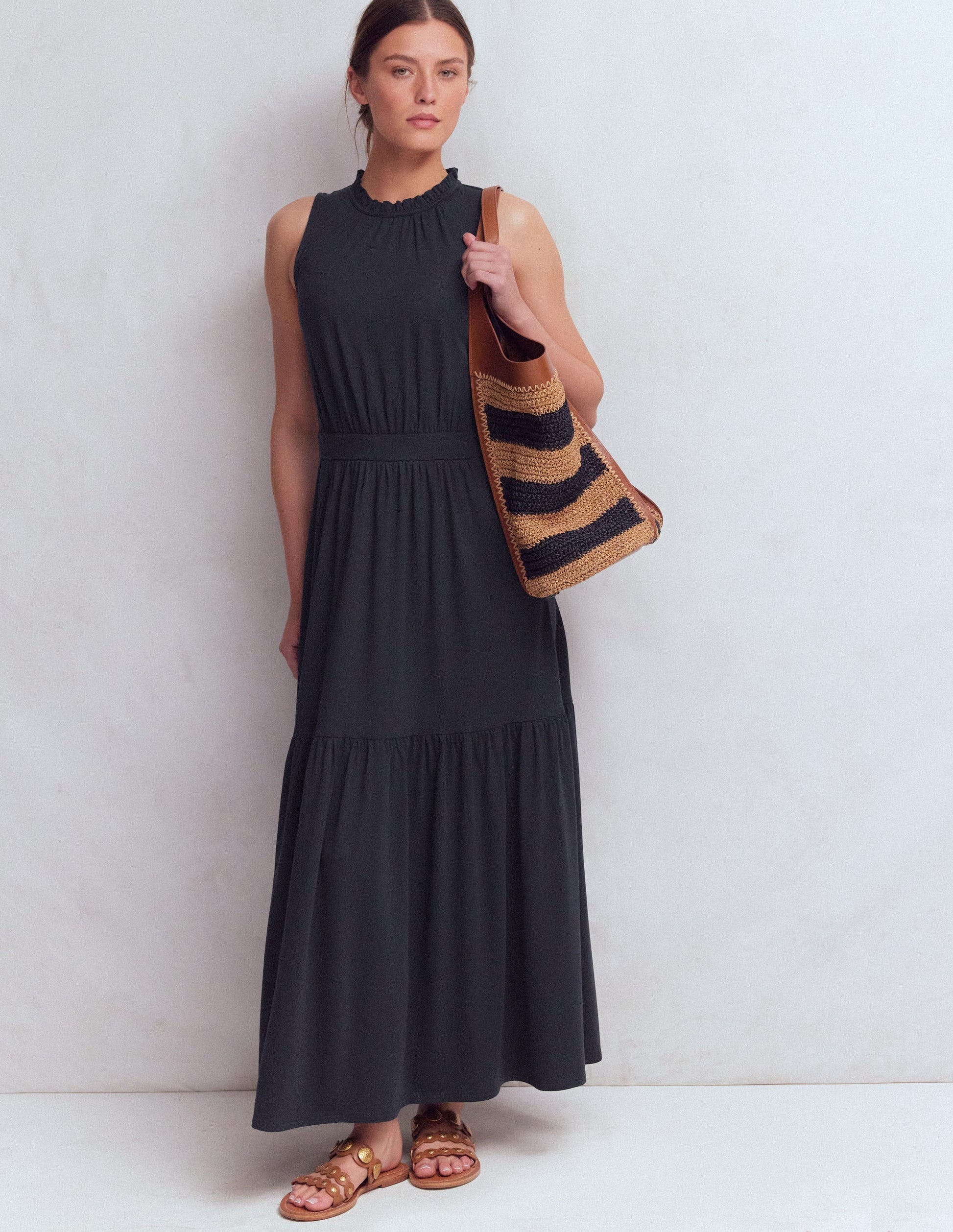 Camalie Jersey Maxi Dress-Navy-1
