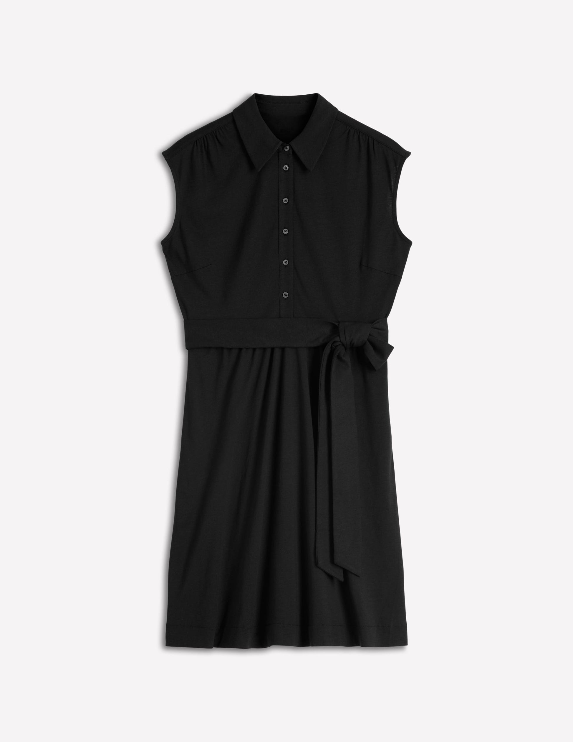 Boden Women's Honor Short Jersey Shirt Dress in Black | Size 14 Boden Women's Honor Short Jersey Shirt Dress in Black | Size 14