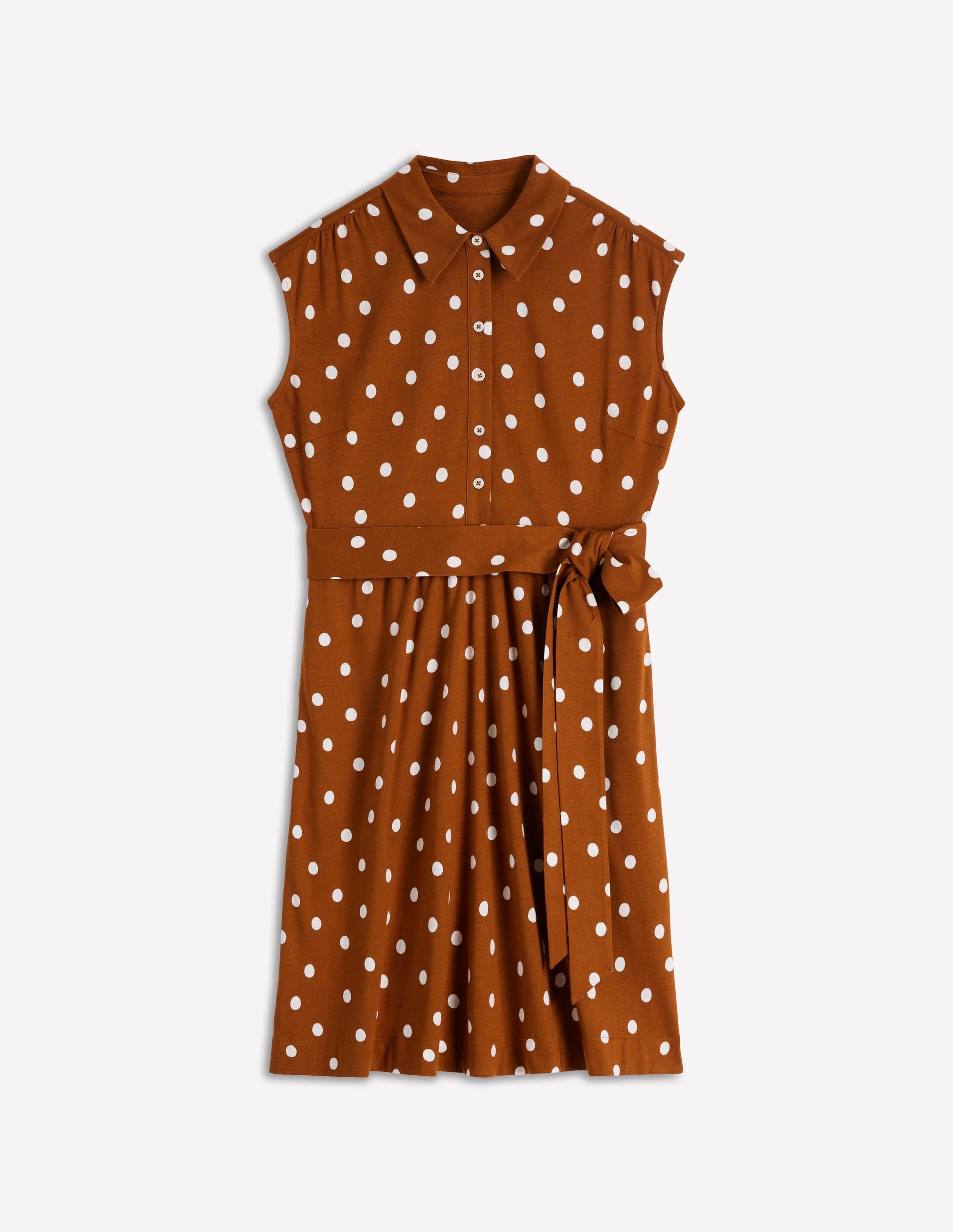 Boden Women's Honor Short Jersey Shirt Dress in Brown