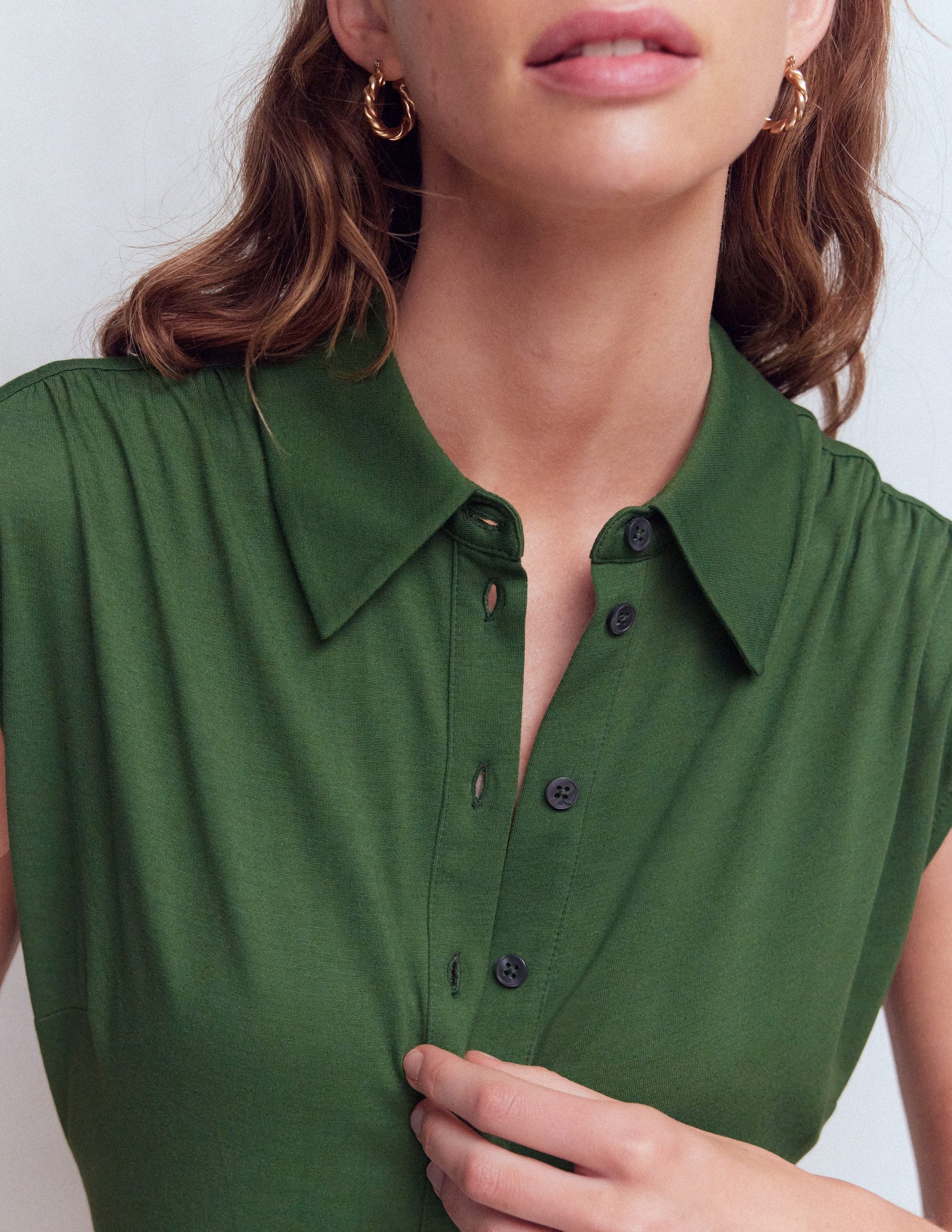 Honor Short Jersey Shirt Dress-Broad Bean | Boden USA Honor Short Jersey Shirt Dress-Broad Bean | Boden USA