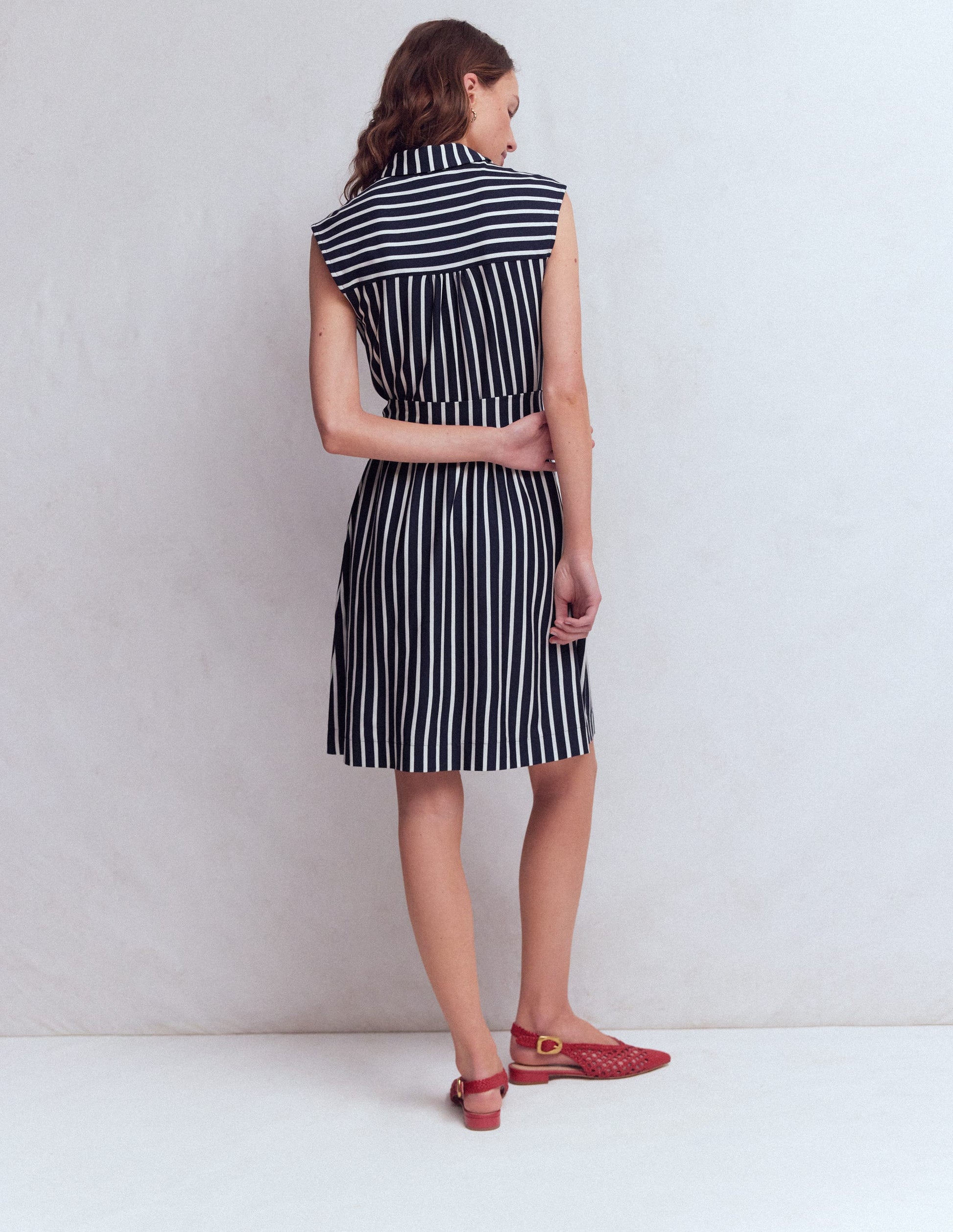 Boden Women's Honor Short Jersey Shirt Dress in Blue | Size 8 Boden Women's Honor Short Jersey Shirt Dress in Blue | Size 8
