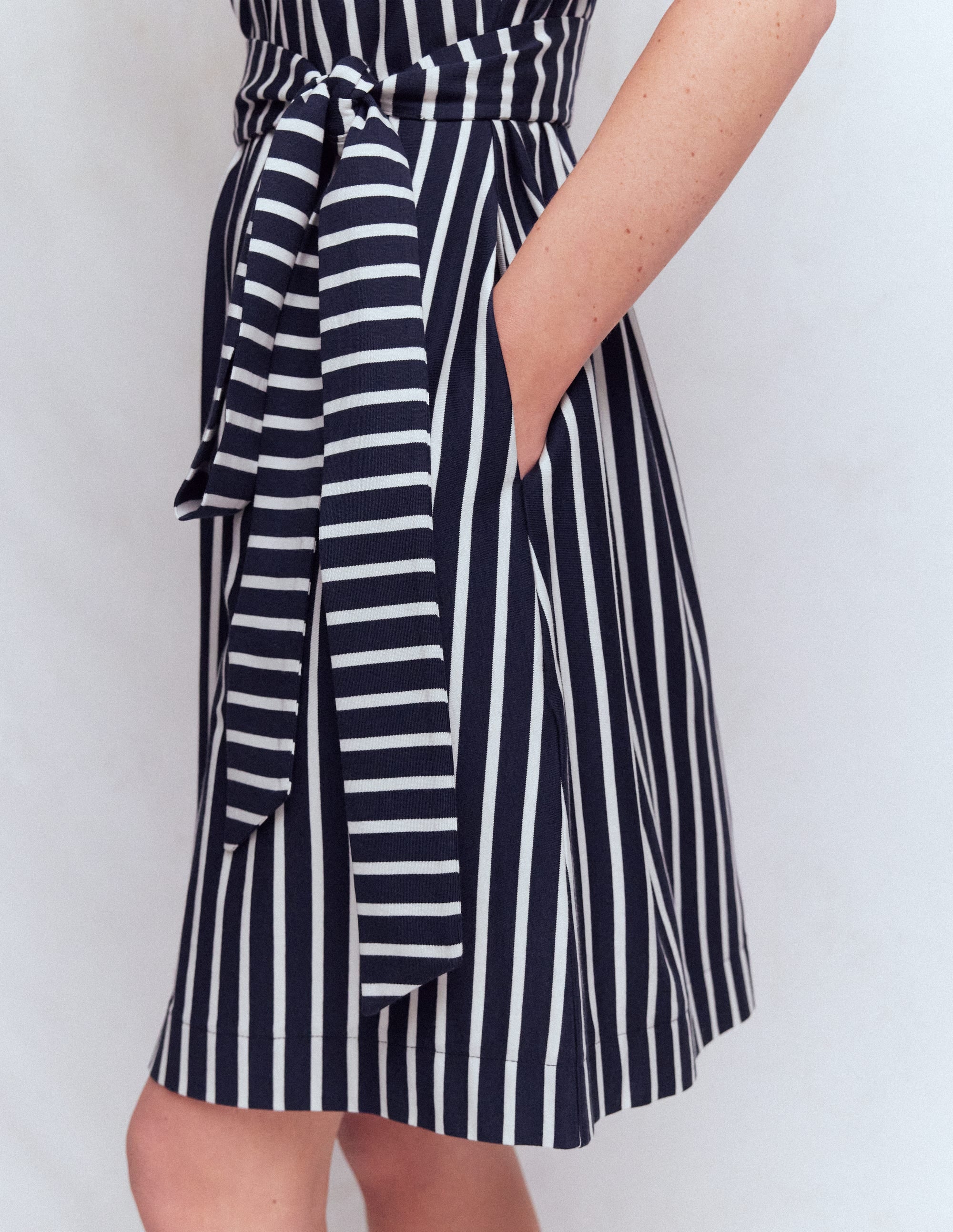 Honor Short Jersey Shirt Dress - Navy and White Stripe | Boden USA