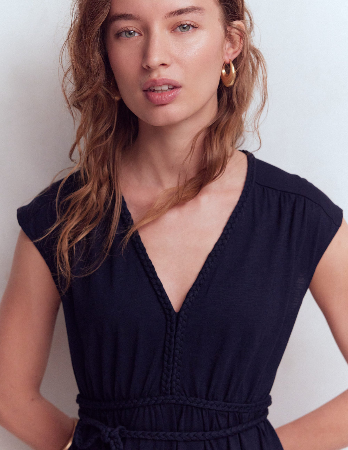 Heidi Ruched Rope Jersey Dress - Navy | Boden USA