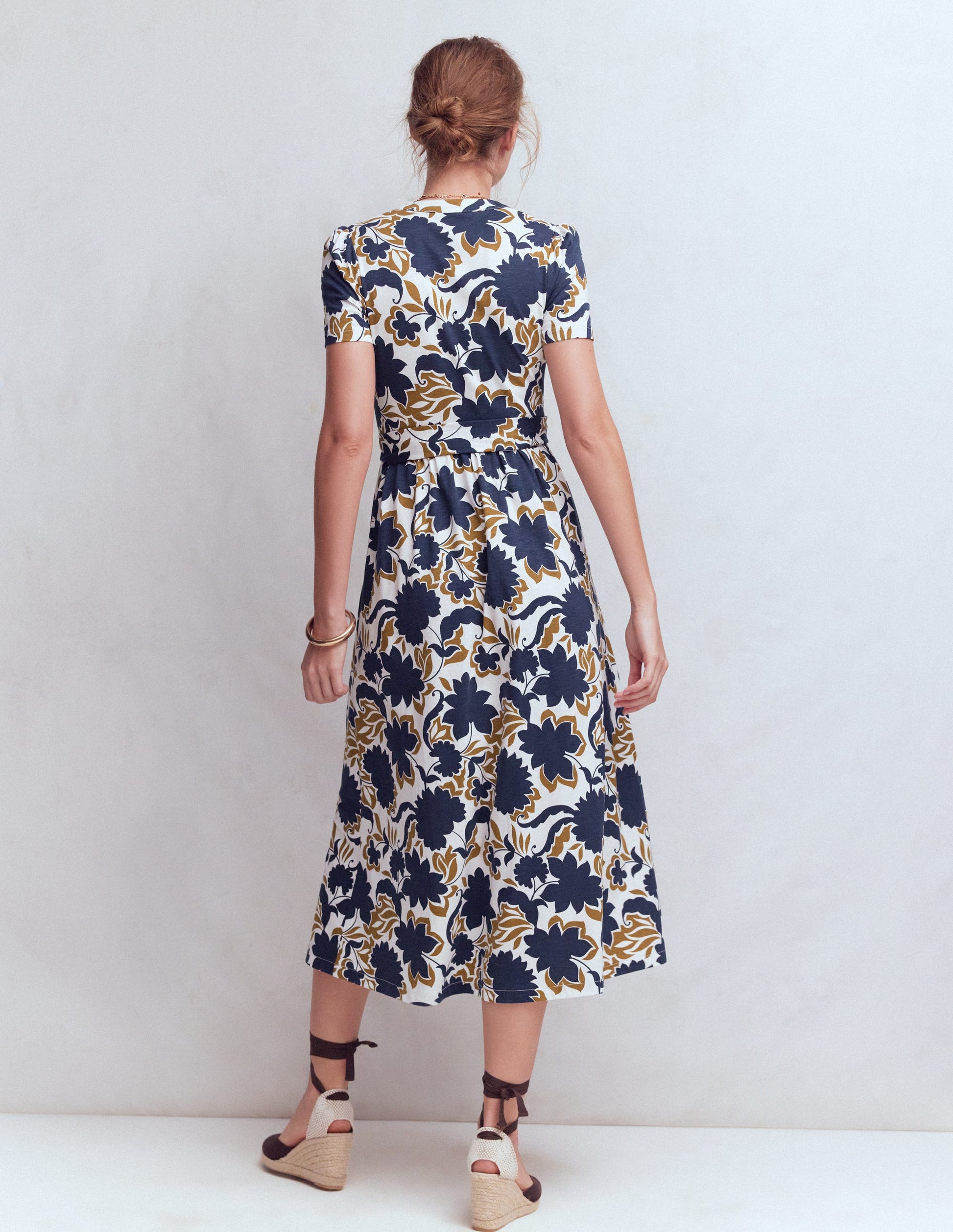 Boden Women's Naomi Jersey Midi Dress in Blue | Size 0 Boden Women's Naomi Jersey Midi Dress in Blue | Size 0