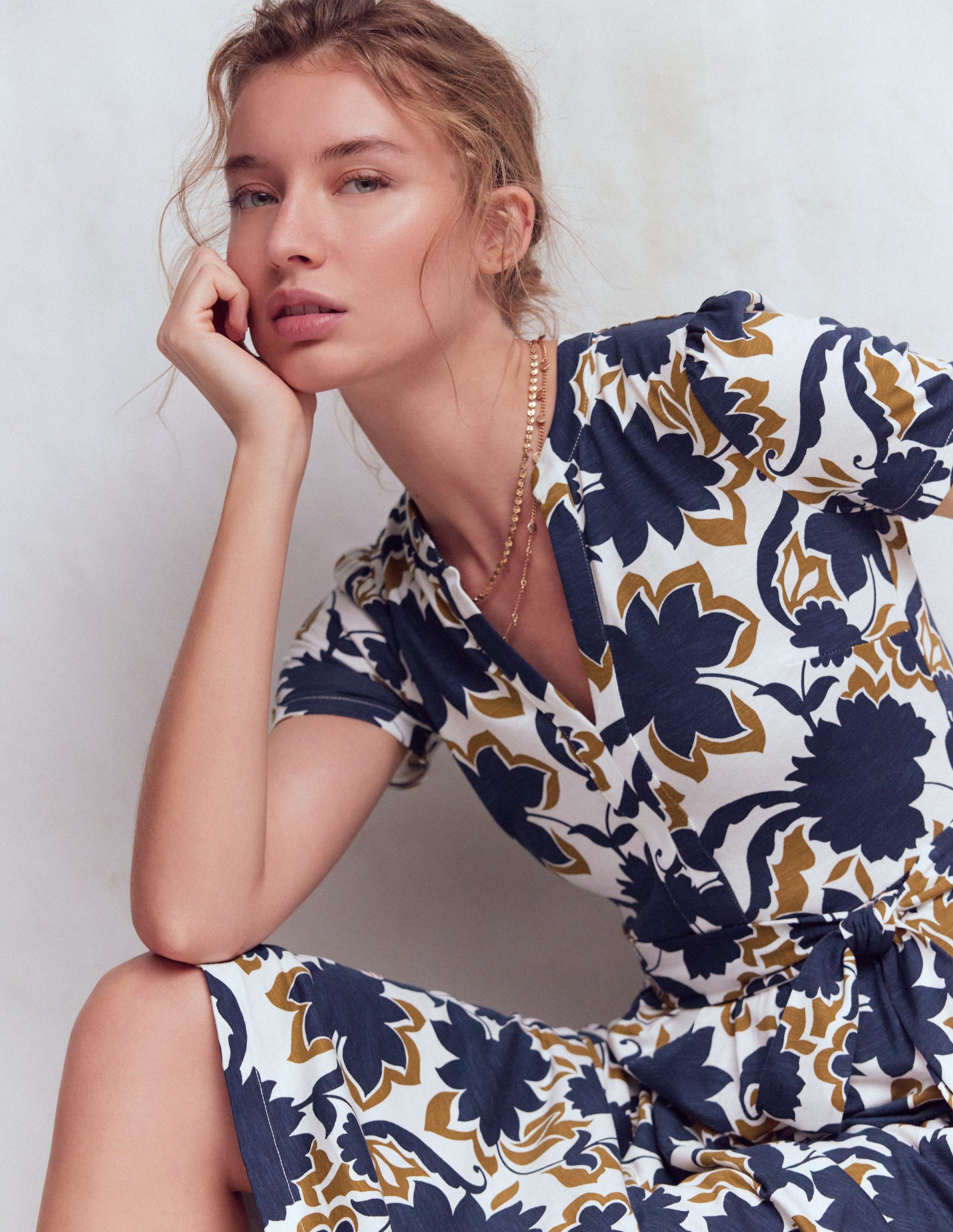 Boden Women's Naomi Jersey Midi Dress in Blue | Size 0 Boden Women's Naomi Jersey Midi Dress in Blue | Size 0