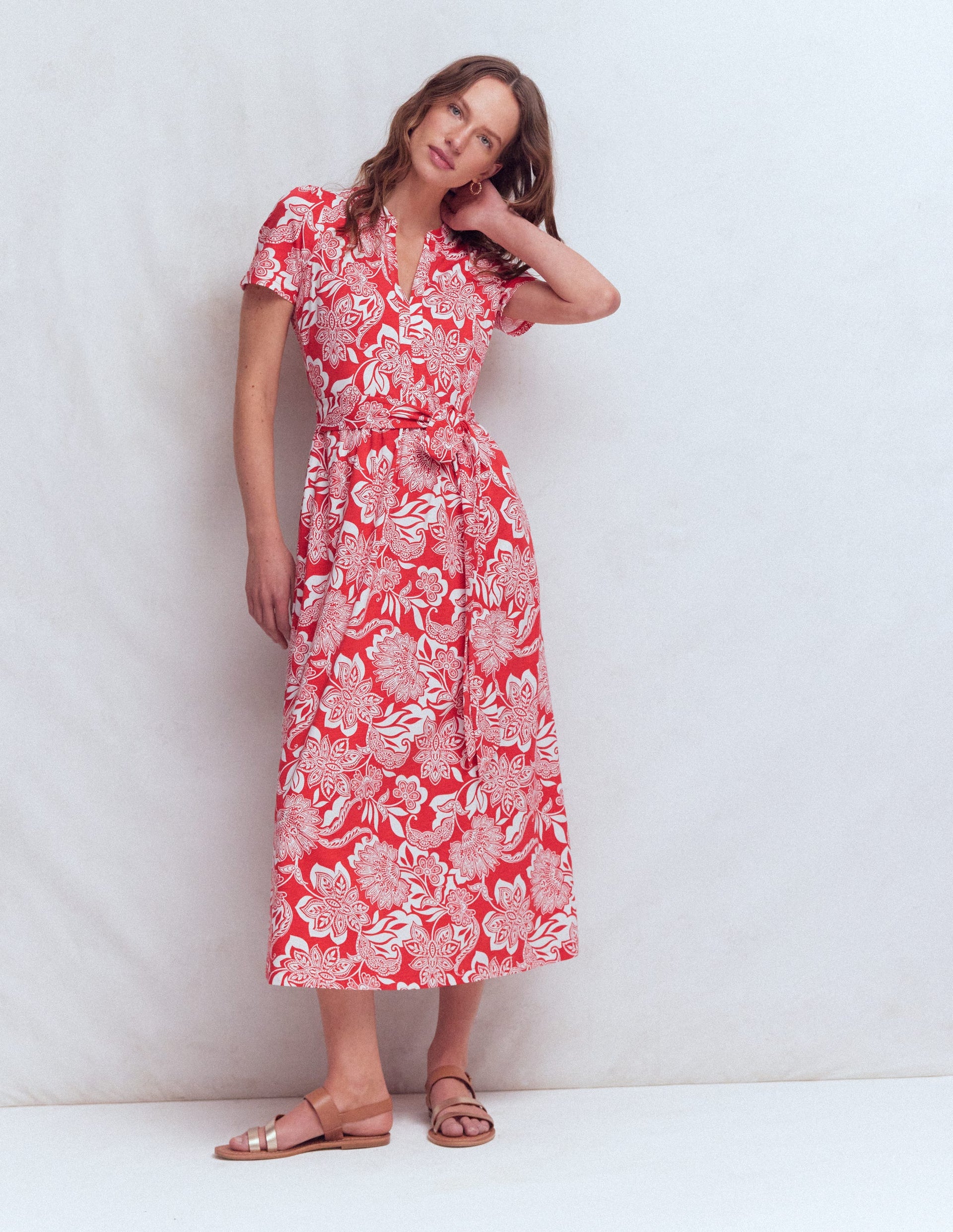boden eleanor jersey midi dress Boden Women's Naomi Jersey Midi Dress in Red