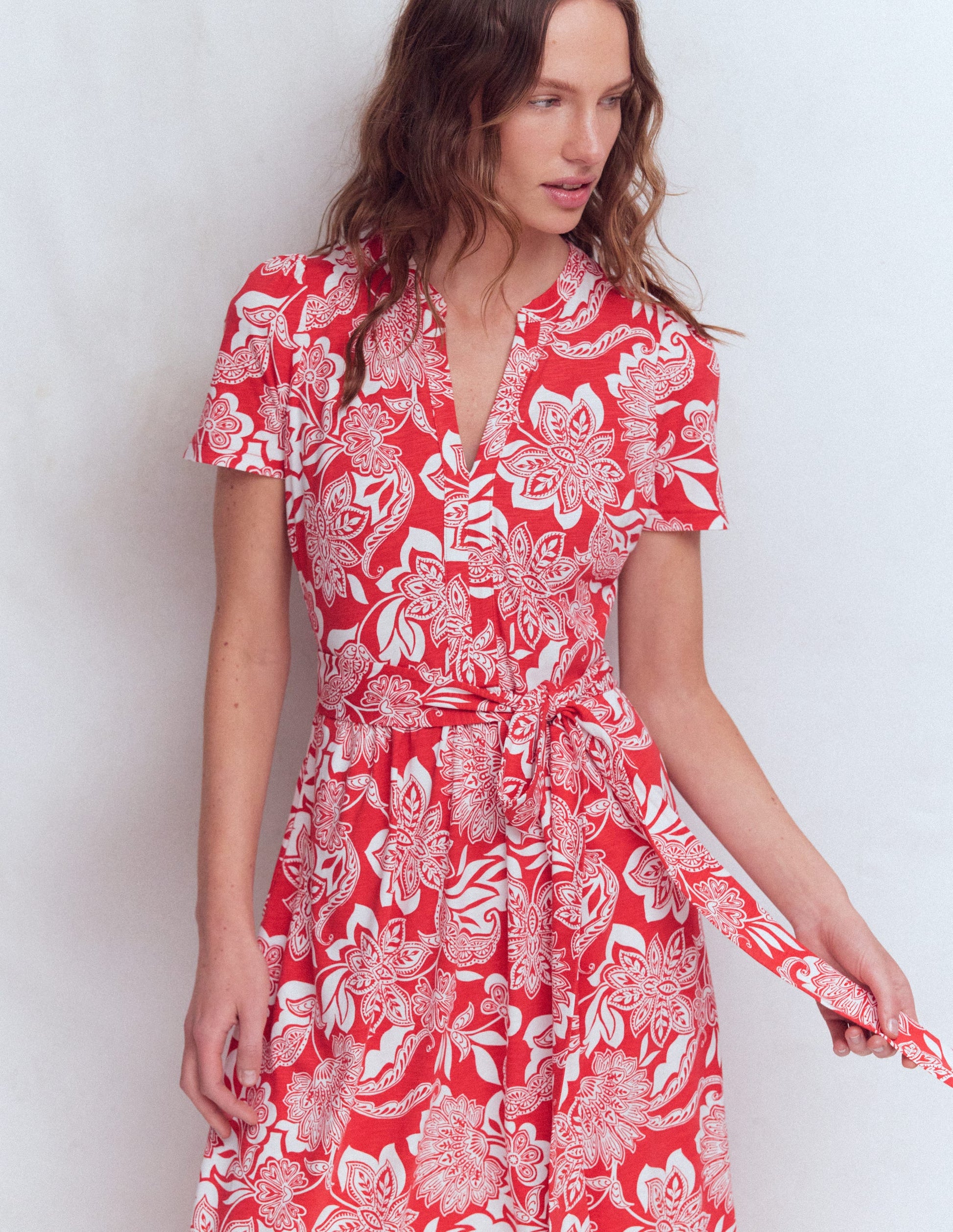 Boden Women's Naomi Jersey Midi Dress in Red | Size 6 Boden Women's Naomi Jersey Midi Dress in Red | Size 6