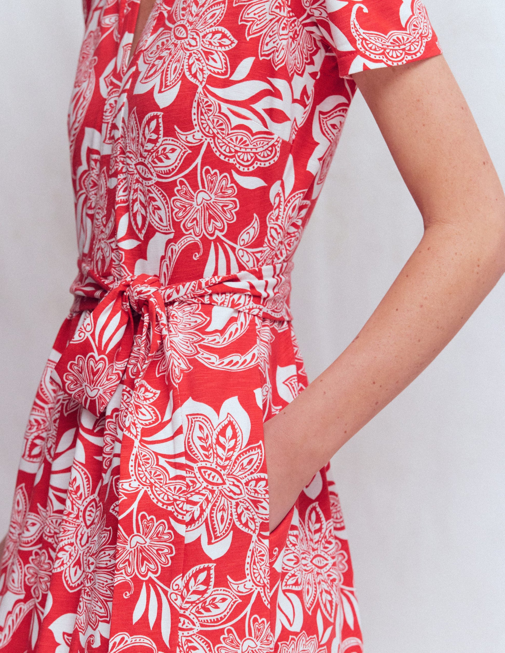 Naomi Jersey Midi Dress-Blood Orange, Elegant Blossom-6