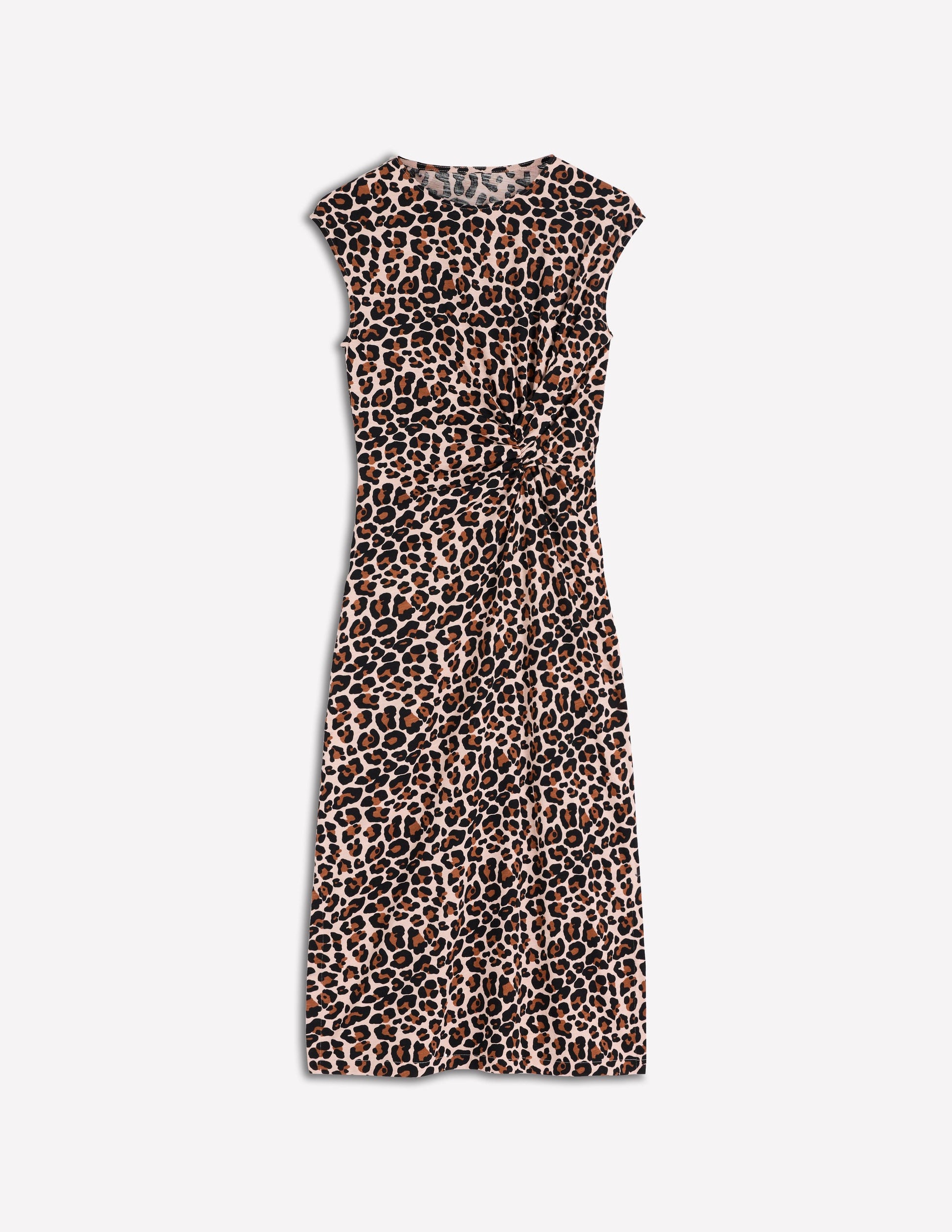 Delilah Twisted Midi Dress-Almond Milk, Cheetah Pop-10