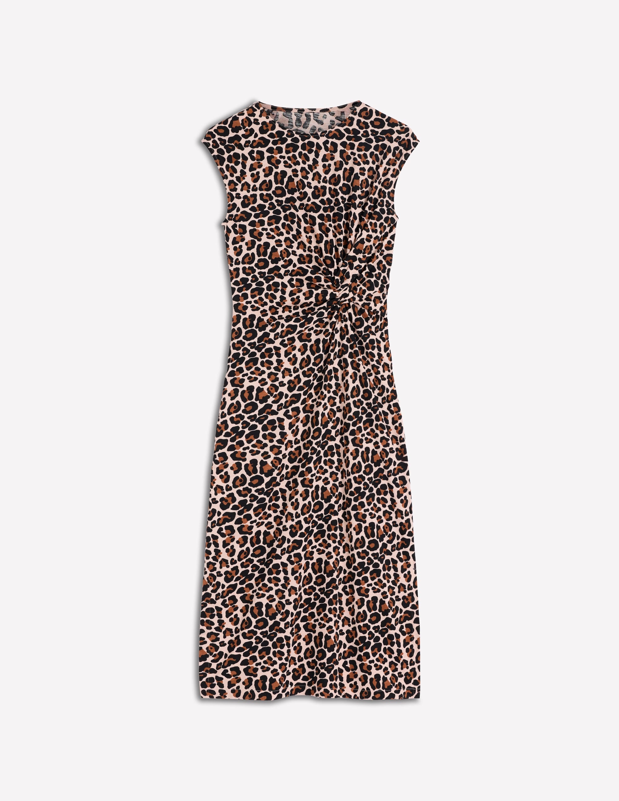 Delilah Twisted Midi Dress-Almond Milk, Cheetah Pop - Image 10
