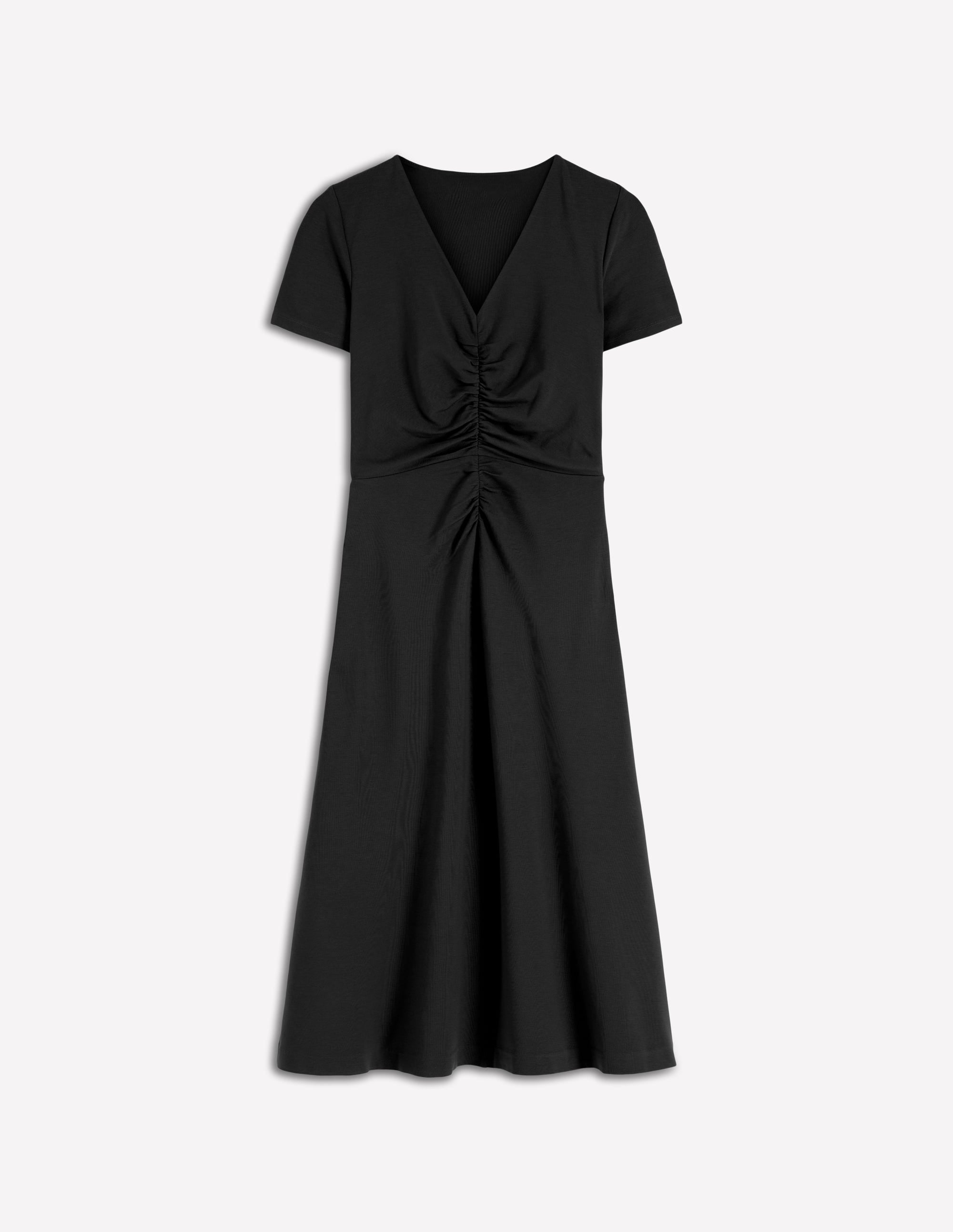 Una Ruched Front Ponte Dress-Black - Image 5