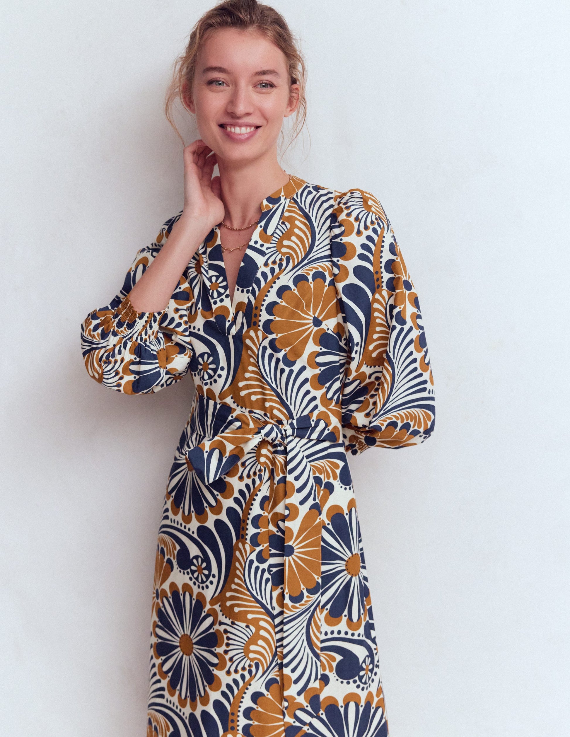 navy cotton dress Boden Women's Octavia Cotton Dress in Blue