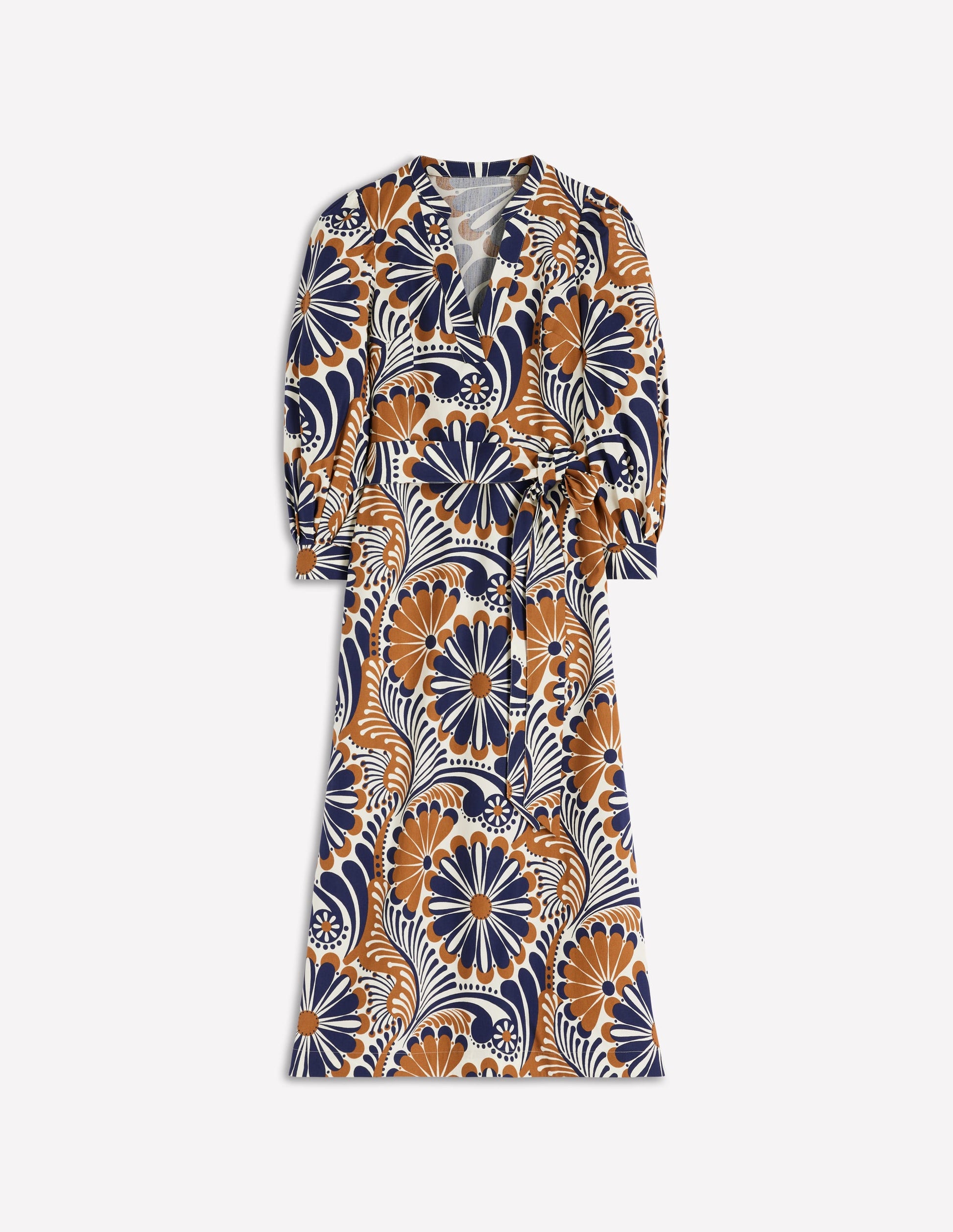 Octavia Cotton Dress-Navy Euphoric Gardens-6