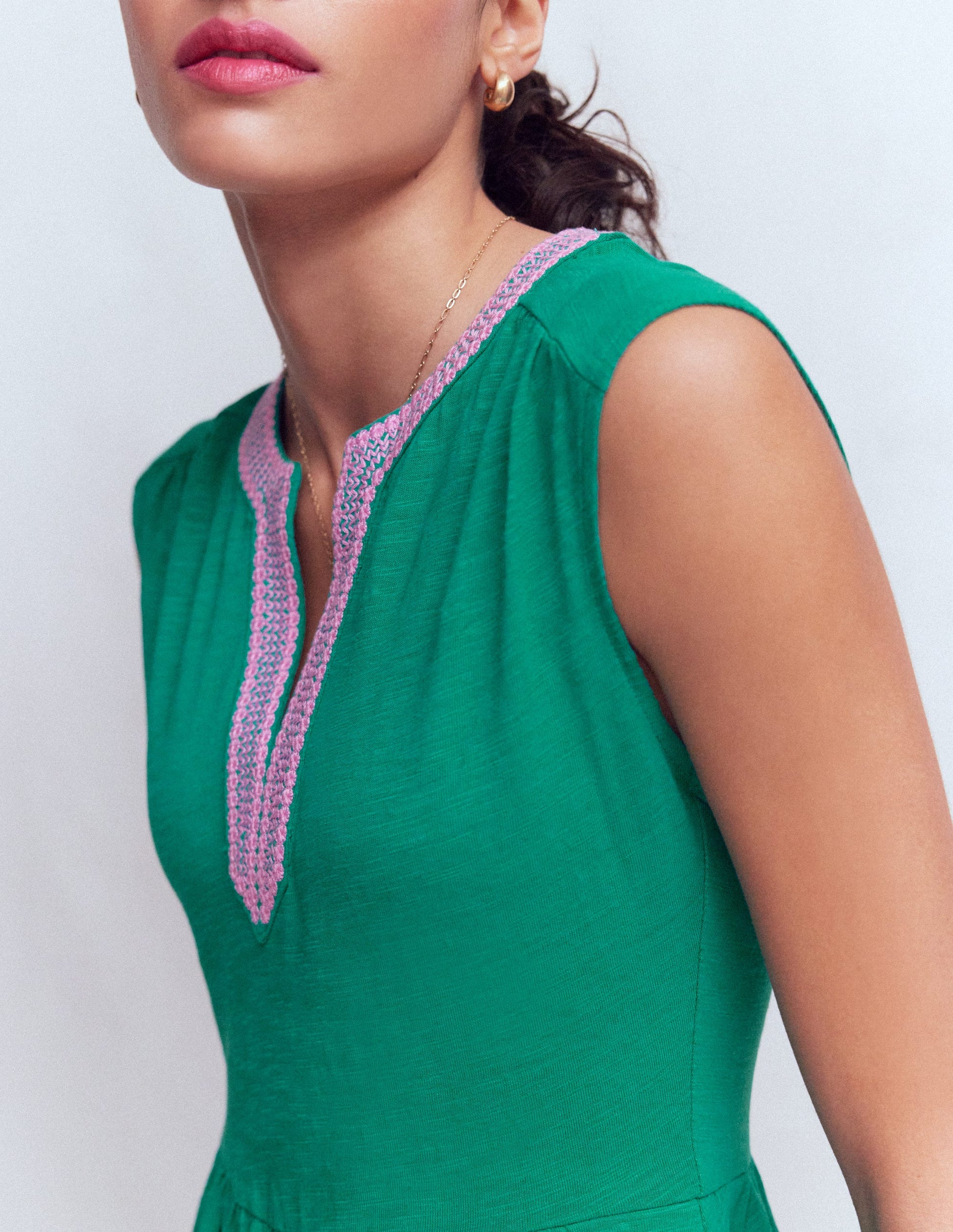 May Jersey Short Dress-Deep Teal-2