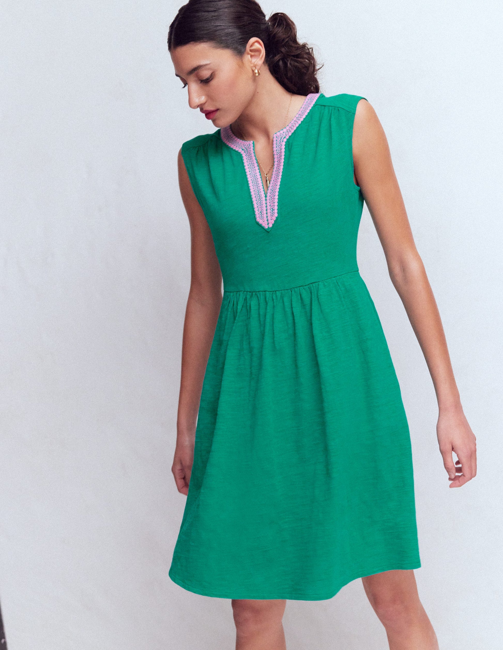short teal dress Boden Women's May Jersey Short Dress in Blue
