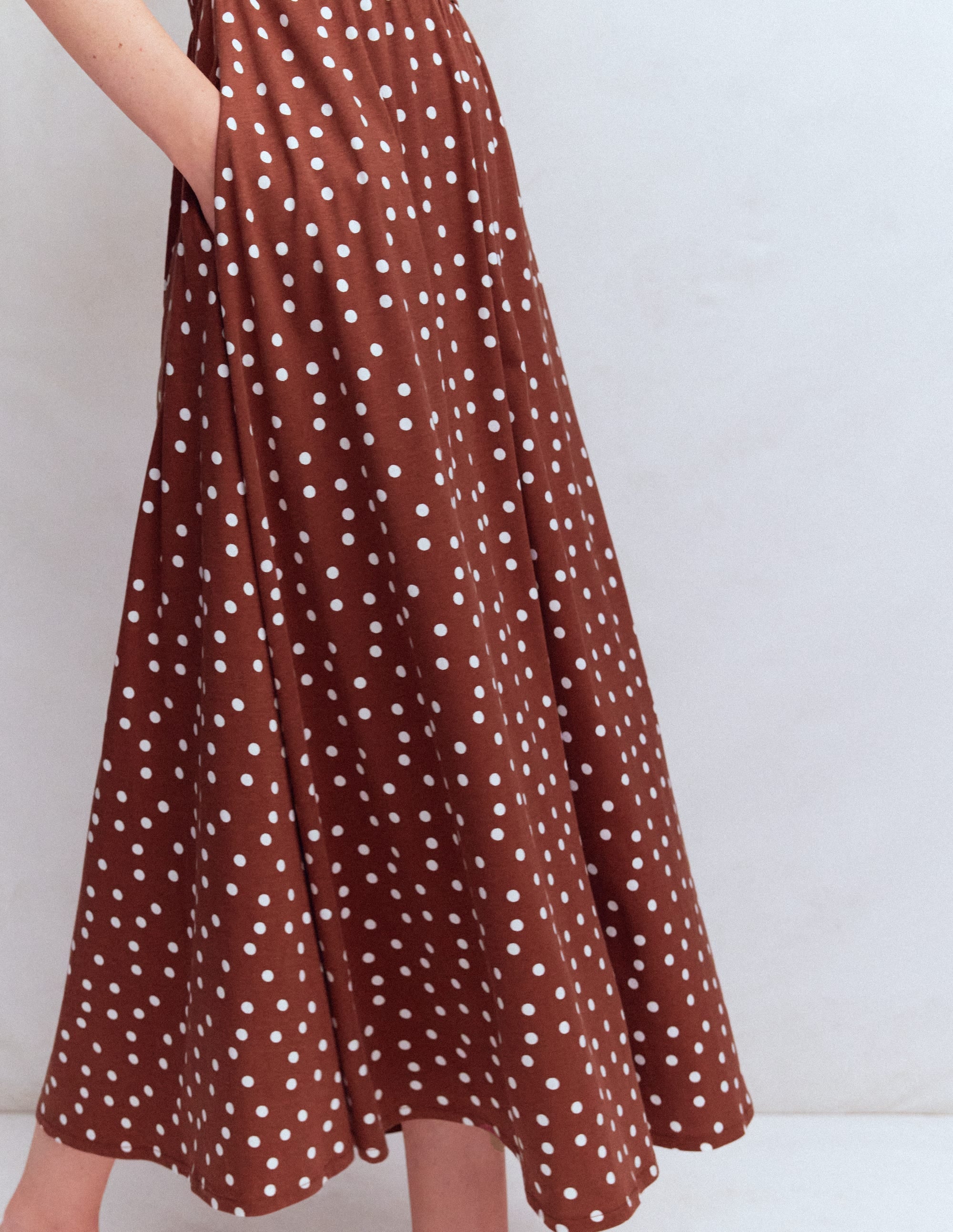 Saoirse Smock Back Dress-Roasted Brown, Painted Dot - Image 5